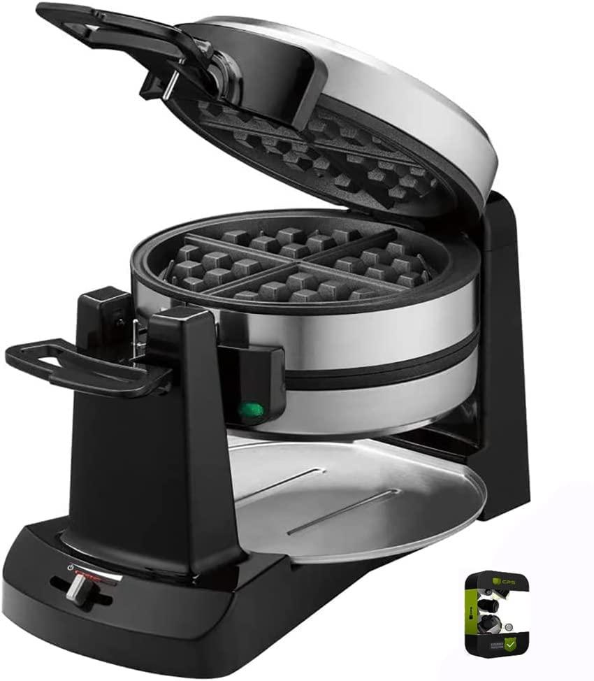 Cuisinart Cuisinart WAF-F40 Double Flip Belgian Waffle Maker Black/Stainless Bundle with 1 YR CPS Enhanced Protection Pack