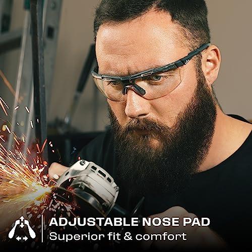 NoCry NoCry Anti Fog Safety Glasses for Men and Women - ANSI Z87 Safety Glasses with Premium Scratch Resistant Coating and Adjustable Temples and Nose Pad - 100% UV Resistant Eye Protection Glasses