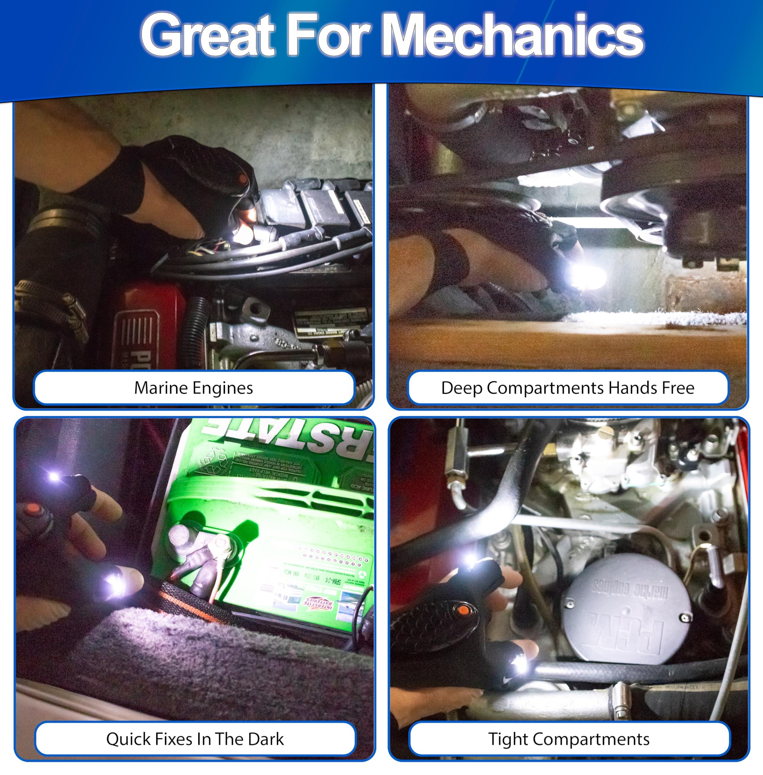 5 STAR SUPER DEALS 5 STAR SUPER DEALS LED Flashlight Finger Gloves - USB Rechargeable, Hands-Free, Comfortable Waterproof Finger Light Gloves for Mechanics, Outdoor Work, Fishing Gloves and More (1)