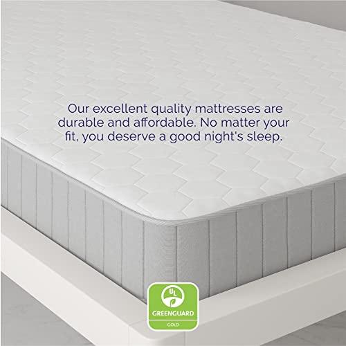 Signature Sleep Signature Sleep,Polyester Tranquility 6 Inch 2-Sided Flippable Bonnell Spring Coil Mattress, Twin Size,Medium GreenGuard Gold Certified,White