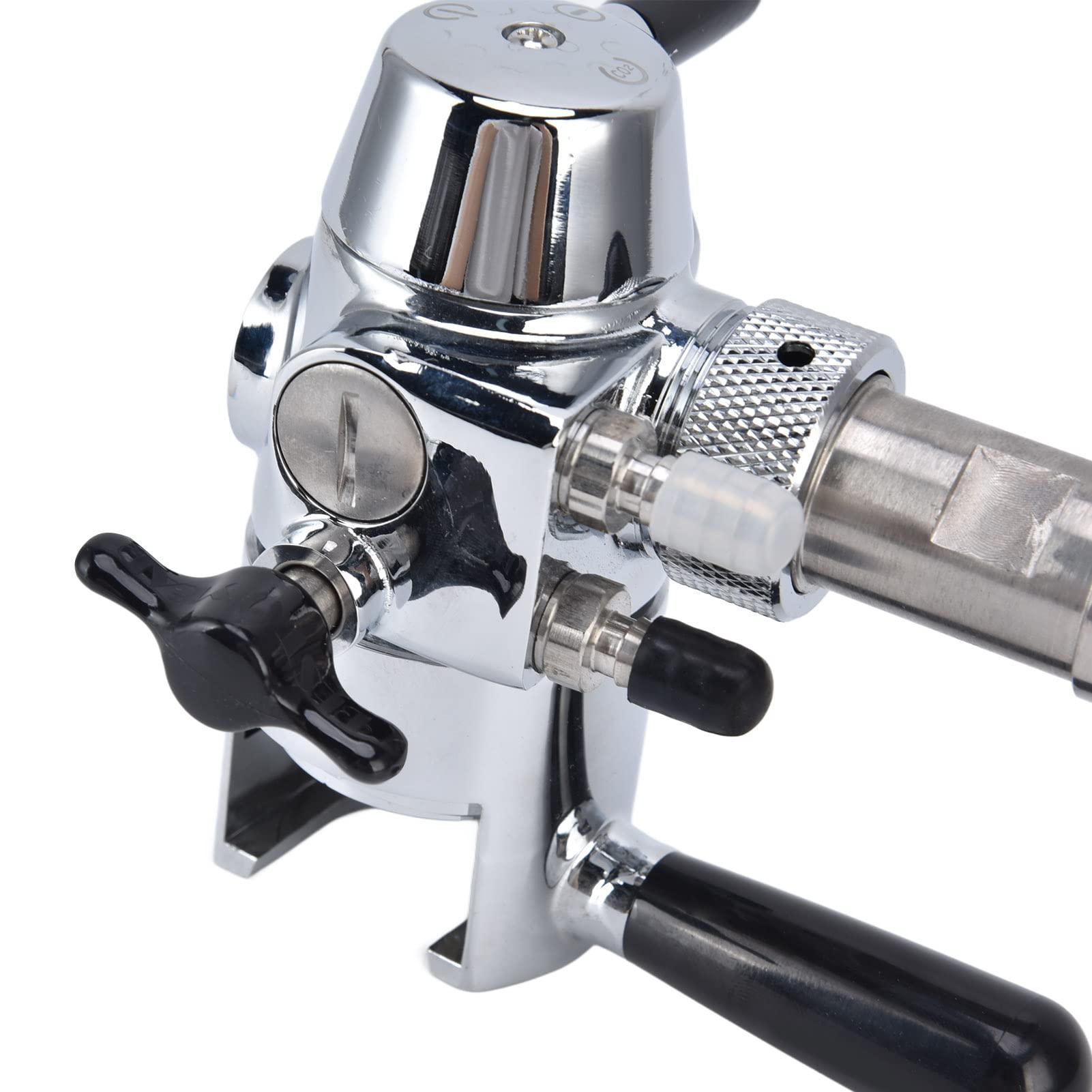 Cryfokt Beer Bottle Filler, No Foam Counter Pressure Bottle Filler with Removable Clip Lock 304 Stainless Steel Fast Filling Glass Bottle Filling Tool for Beer & Wine