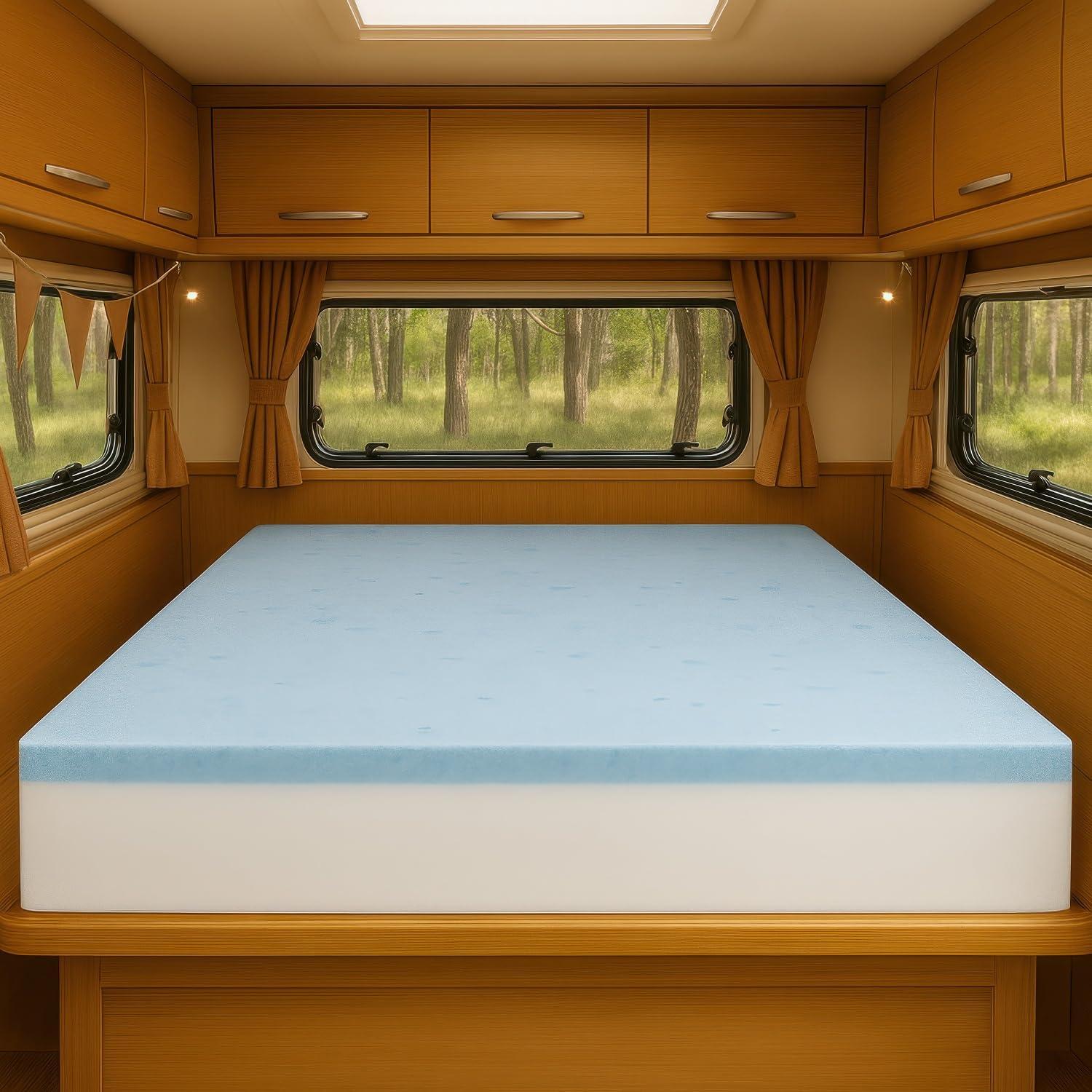 Foamma Foamma 6\" x 36\" x 72\" Gel Memory Foam RV Bunk Mattress Replacement, Medium Firm, Pressure Relieving, Cooling Premium Comfort, USA Made, No Cover