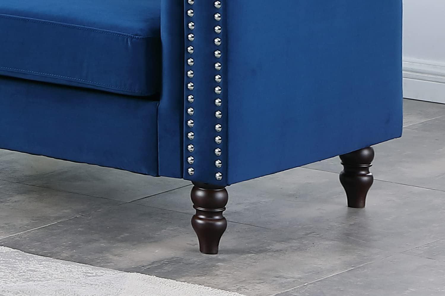 AYCP AYCP Contemporary Microfiber Fabric Sofa Set, Living Room Furniture Set, Couch Set for Living Room Furniture, Modern Office Sofa Sets Apply to Home and Office (Blue, Chair)