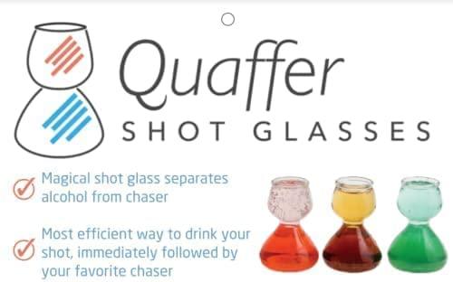 QUAFFER QUAFFER Double Bubble Layered PLASTIC Shot Glass Clear Chaser Shot Glass Jigger for Smooth Tasty Shots Fun Unique Split Shot Glasses Barware (Set of 36)