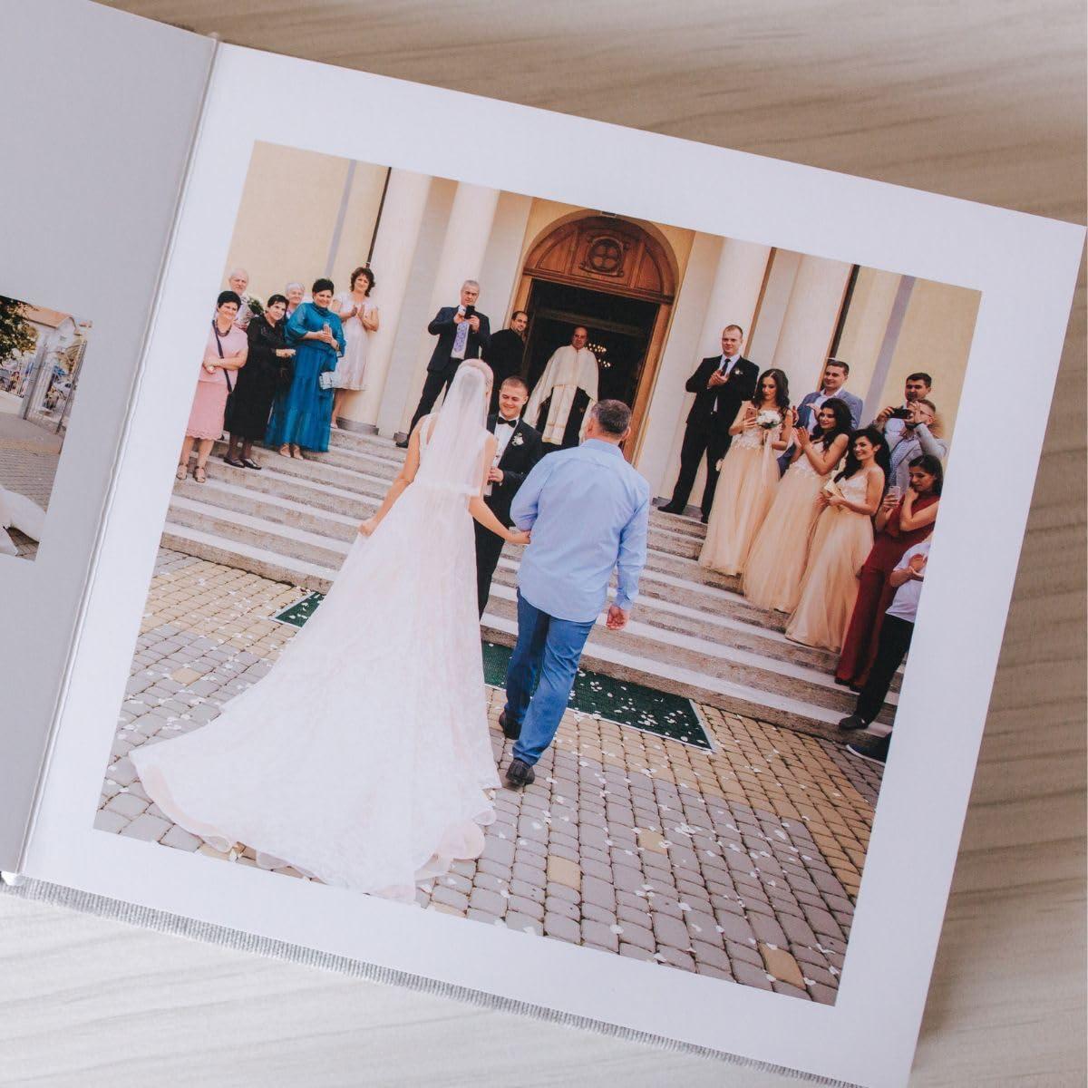 PicPrint Personalized Photo Album 8x8\" Hard Cover - Print Your own Memory Book, Photo Gifts (40 Photos)