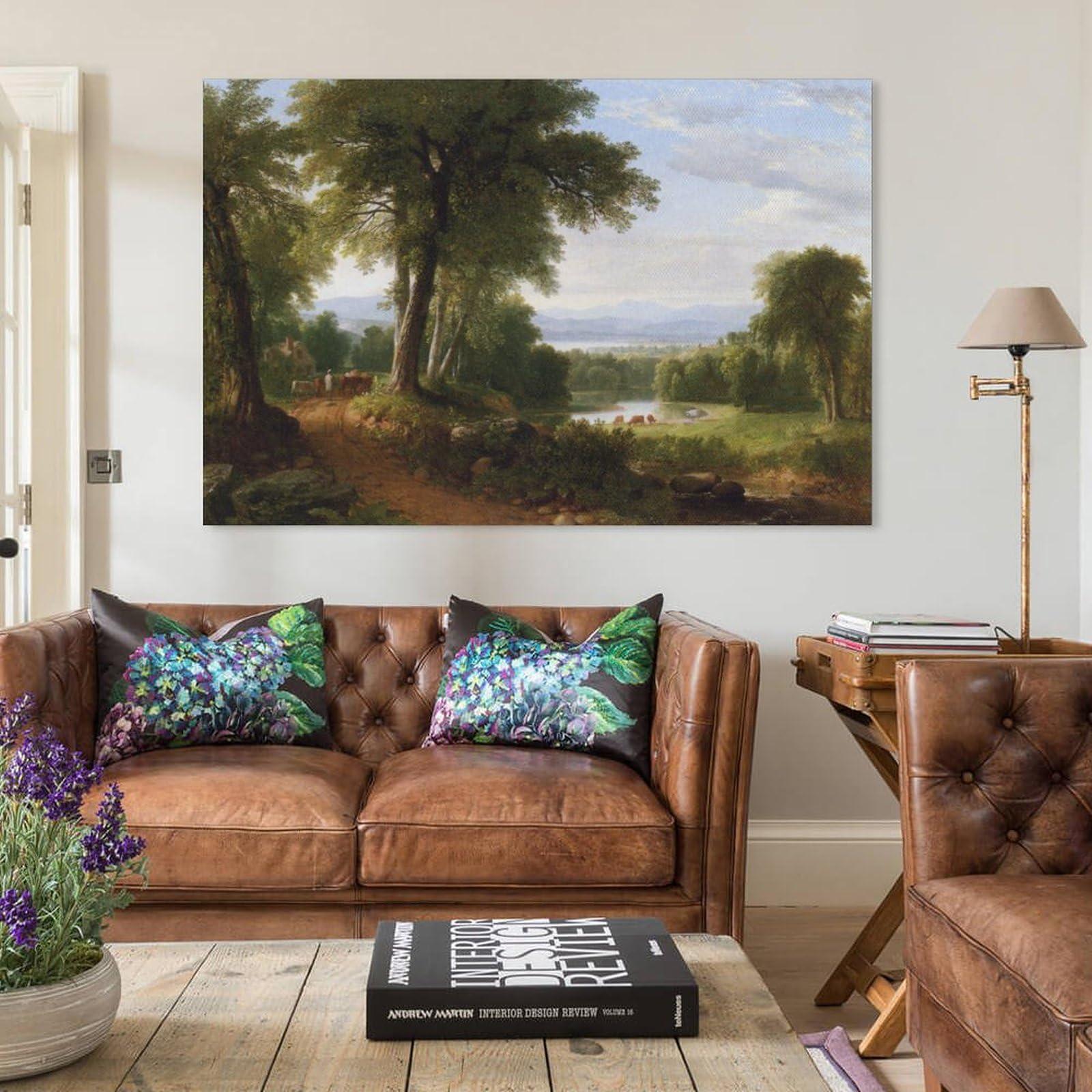 LUDU LUDU Poster Printed by Asher Brown Durand Hudson River School After A Summer Shower Canvas Wall Art Prints Poster Gifts Photo Picture Painting Posters Room Decor Home Decorative 08x12inch(20x30cm)