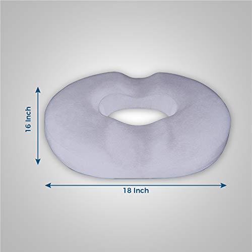 Dr. Flink Donut Pillow Hemorrhoid Seat Cushion - Orthopedic Memory Foam – Contoured Luxury Comfort, Pain Relief and Supports Prostate, Pregnancy, Post Natal Sciatica Coccyx, Surgery & Tailbone Pressure Dr Flink
