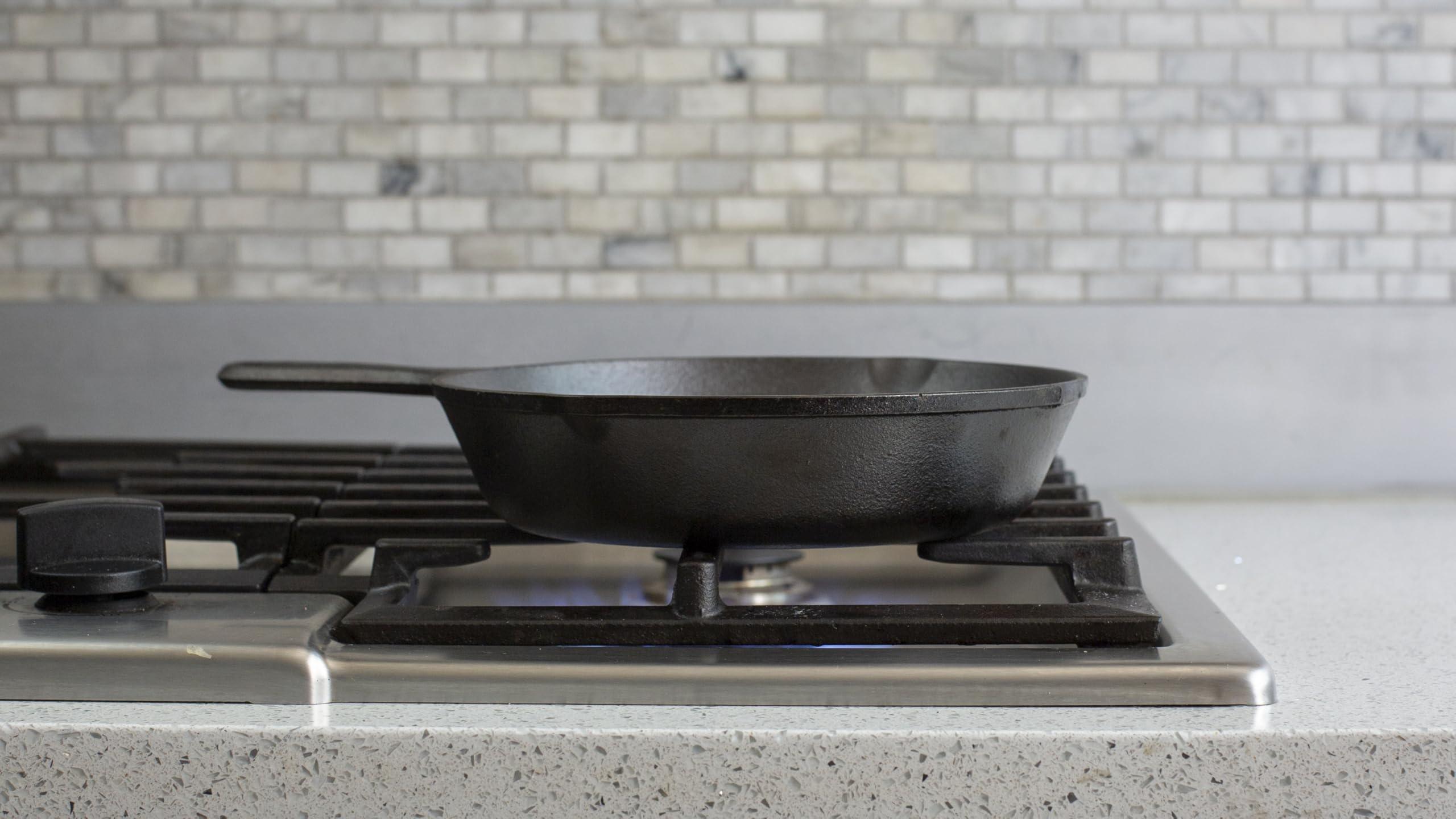 Lodge Lodge 9 Inch Cast Iron Pre-Seasoned Skillet Signature Teardrop Handle - Use in the Oven, on the Stove, on the Grill, or Over a Campfire, Black