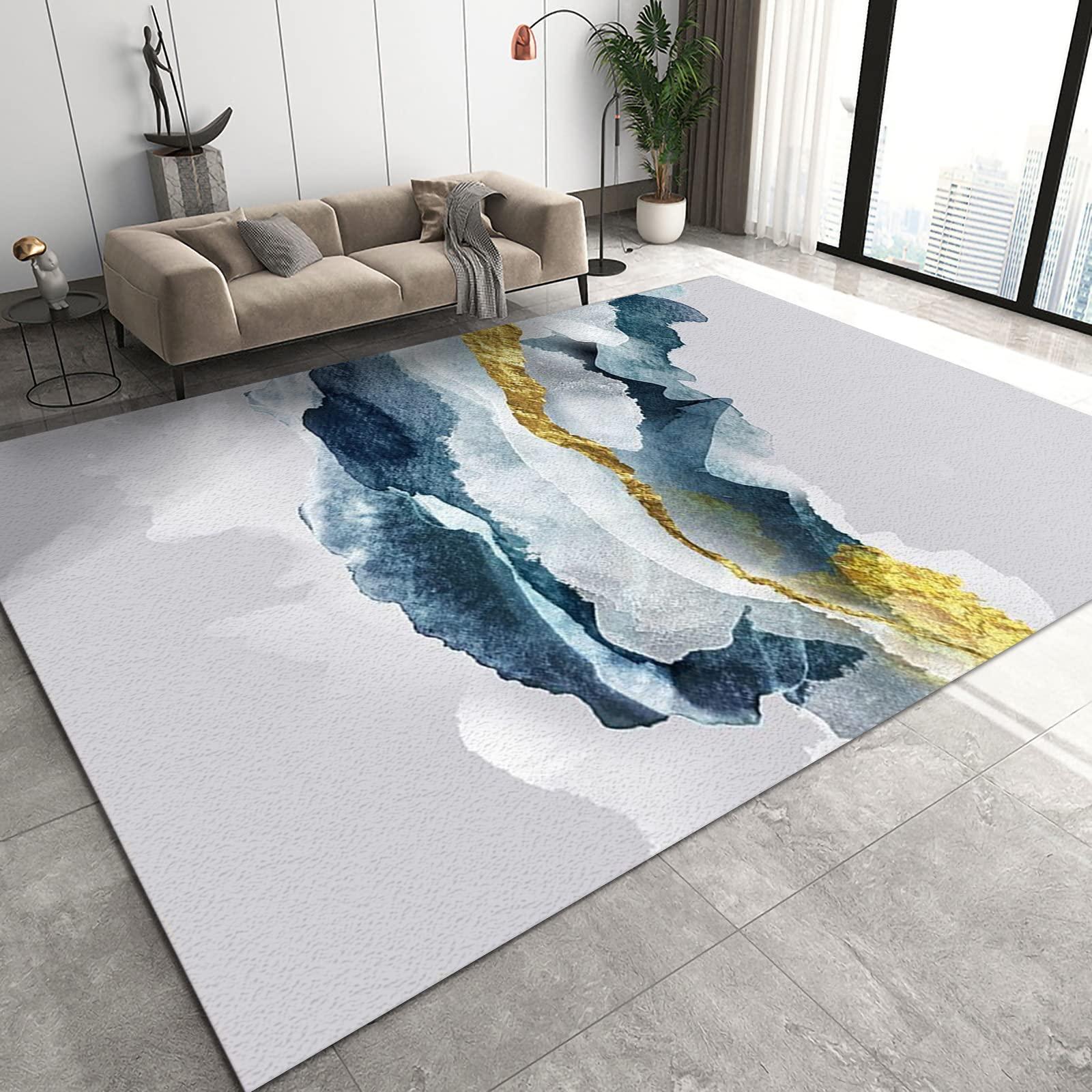 SEALFO SEALFO Abstract Landscape Area Rug, Mountains Washable Rug, Indoor Outdoor Rug Machine Washable Non Slip for Bedroom Dining Room Home Office Kitchen-4ft5ft