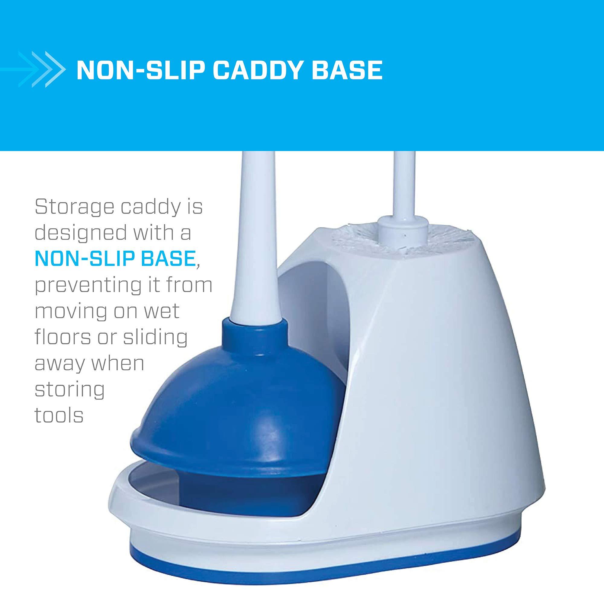 Mr. Clean Mr. Clean Turbo Plunger and Bowl Brush Caddy Set, Toilet Brush Plunger Combo 5-1/2 In.