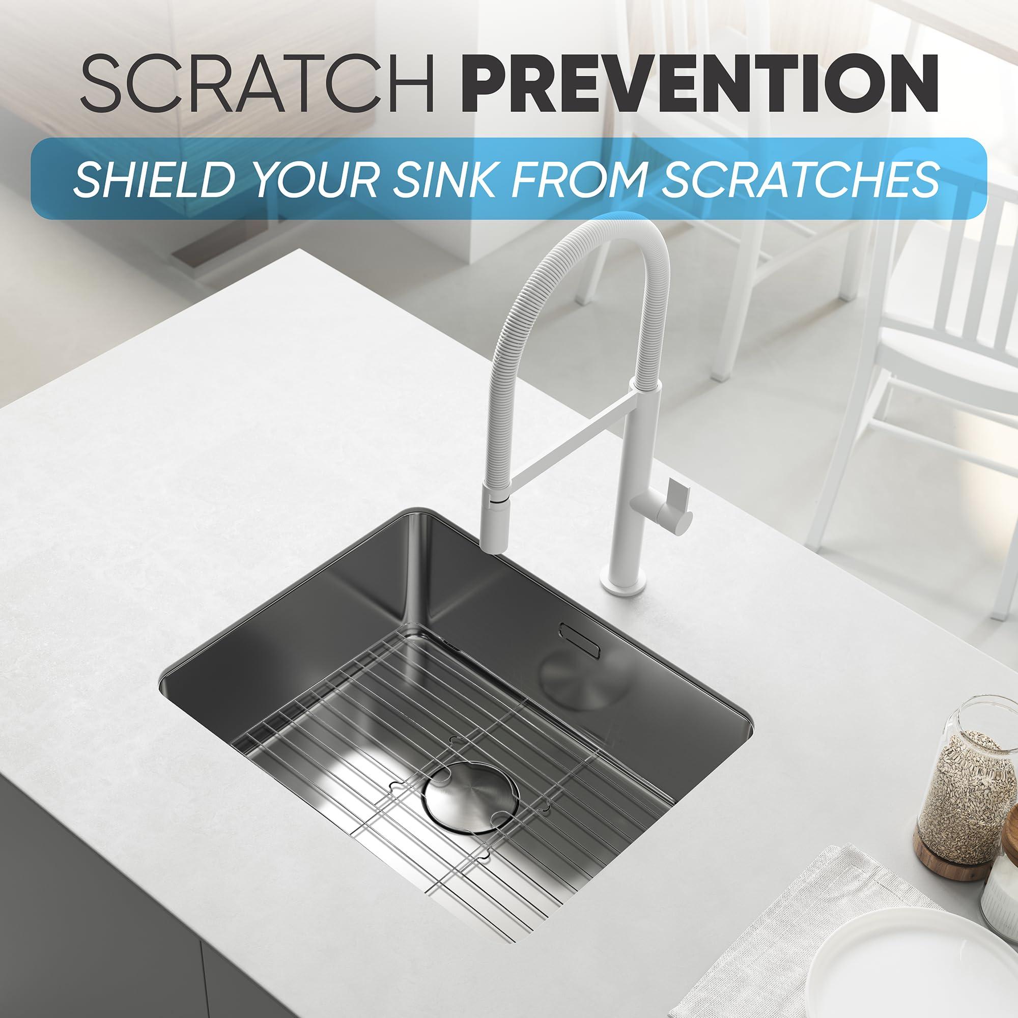 Better Houseware Better Houseware Stainless Steel Sink Protector Sink Mat Stainless Steel Sink Rack for Bottom of Sink Protectors for Kitchen Sinks 18 x 12 x 1