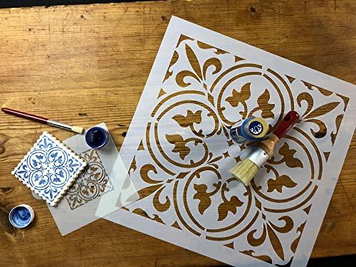 Designer Stencils Scroll Tile Wall Stencil | Reusable Plastic Stencil for Painting Tiles & Walls | Durable Drawing Patterns for Decoration | 3798 by Designer Stencils