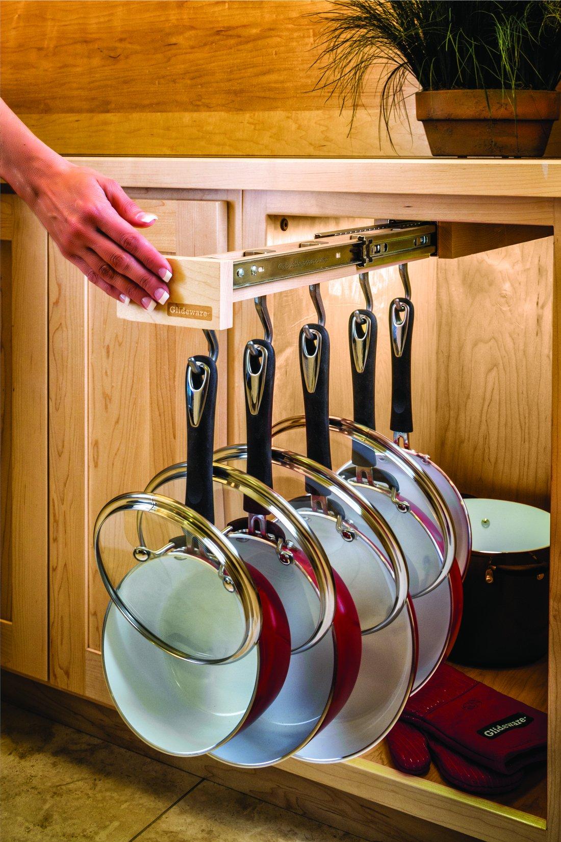 Glideware Dual-ing Glideware Cookware Organizer with 14 Hooks by Glideware, LLC