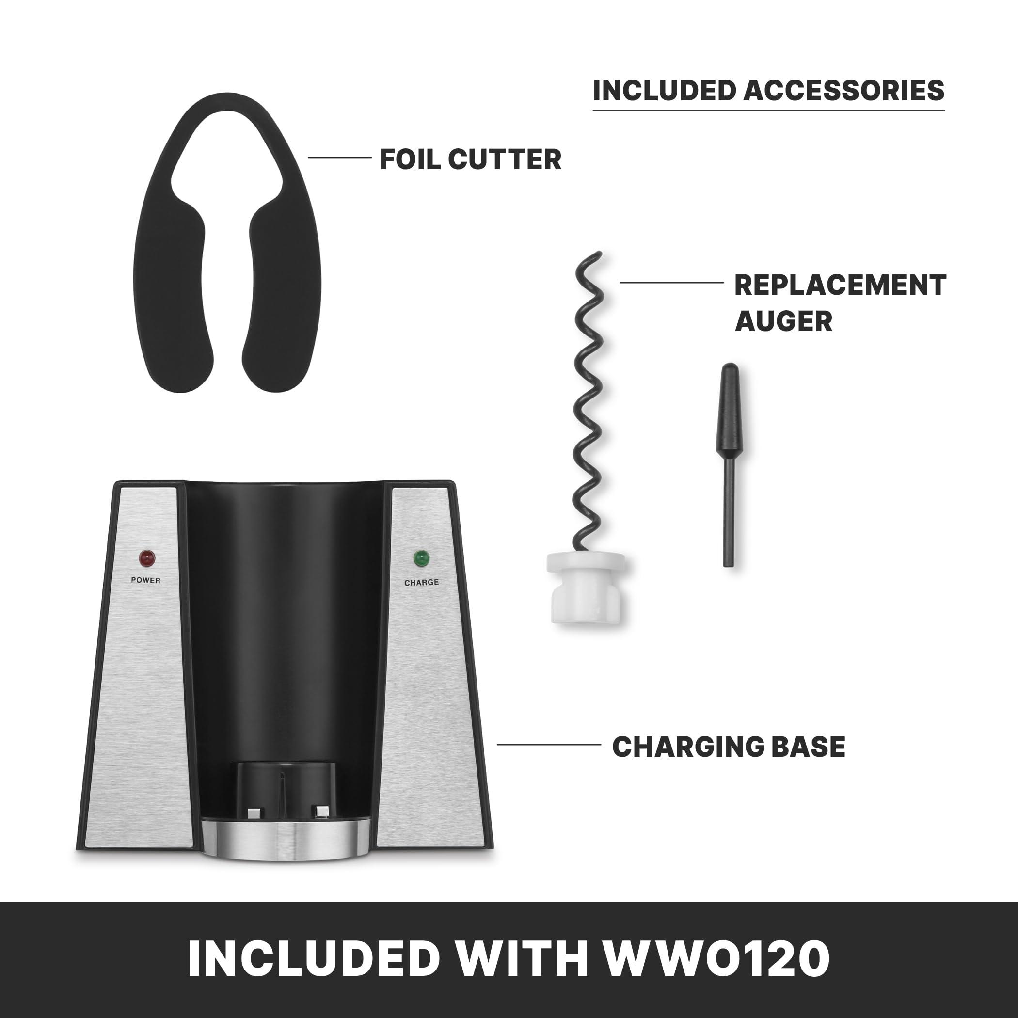 Waring Waring Commercial WWO120 Portable Electric Wine Bottle Opener with Recharging Station,Silver