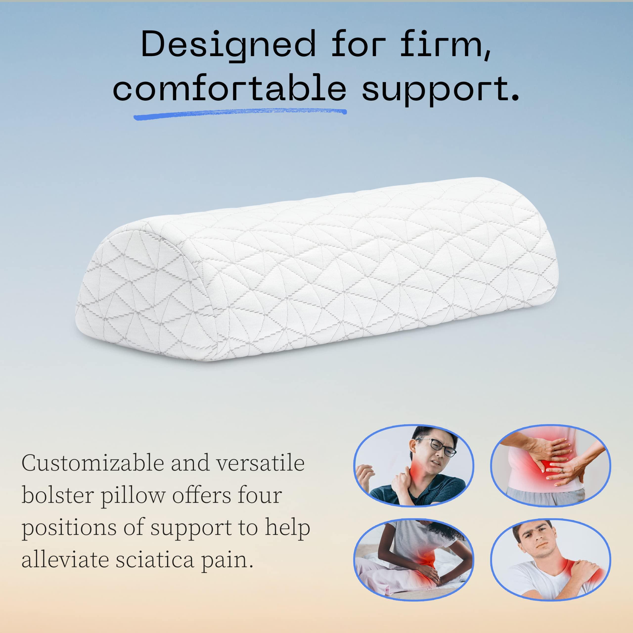Coop Home Goods Coop Home Goods Four Position Adjustable Support Pillow, Half-Moon Shape with Memory Foam Insert, Wedge Pillow for Knee, Leg, Neck, Lumbar and Pressure Points Support