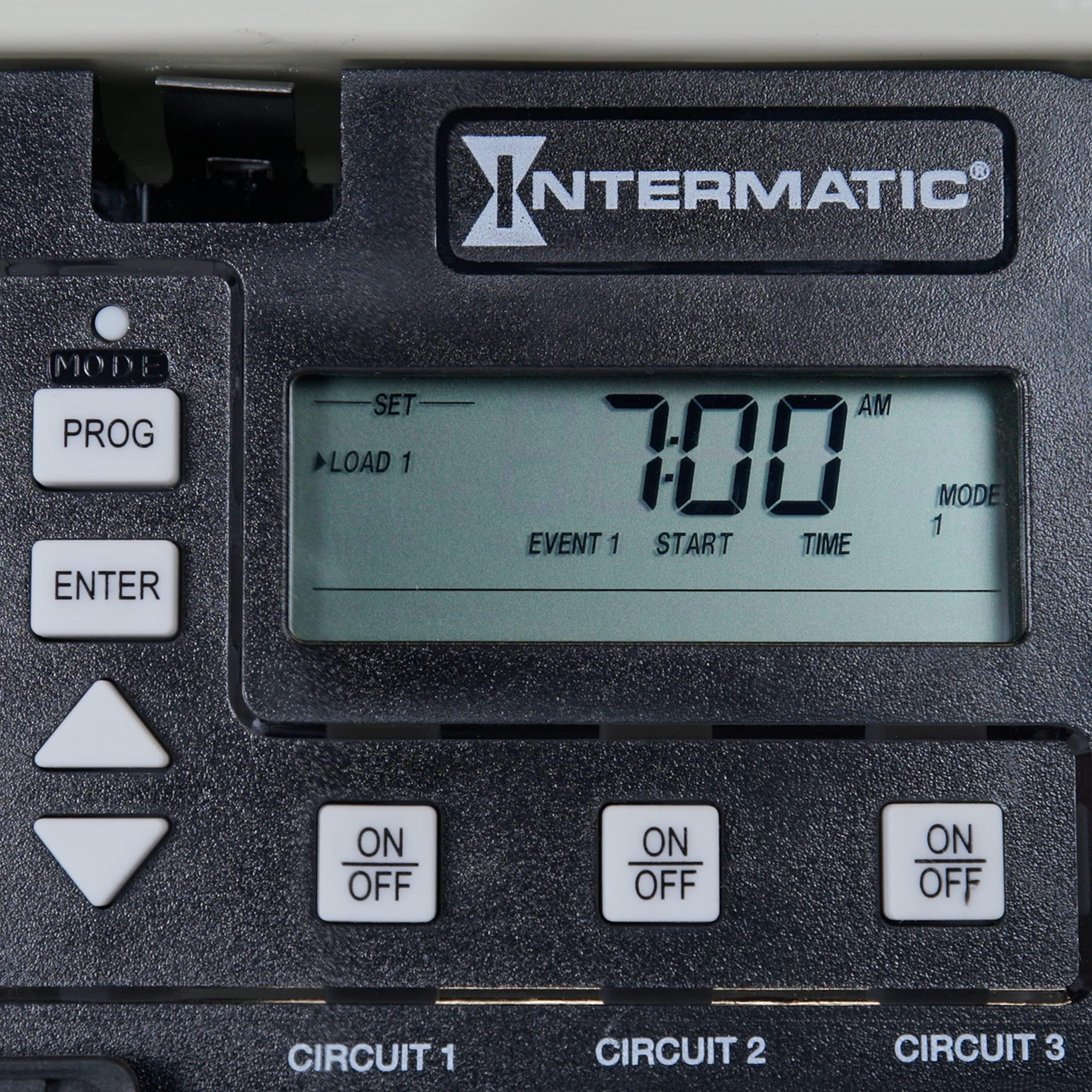 Intermatic Intermatic PE153 24-Hour Electronic Time Control - Multi-Circuit Pool and Spa Timer with Countdown, Override, and Versatile Programming - Freeze and Heater Protection, LCD Readout