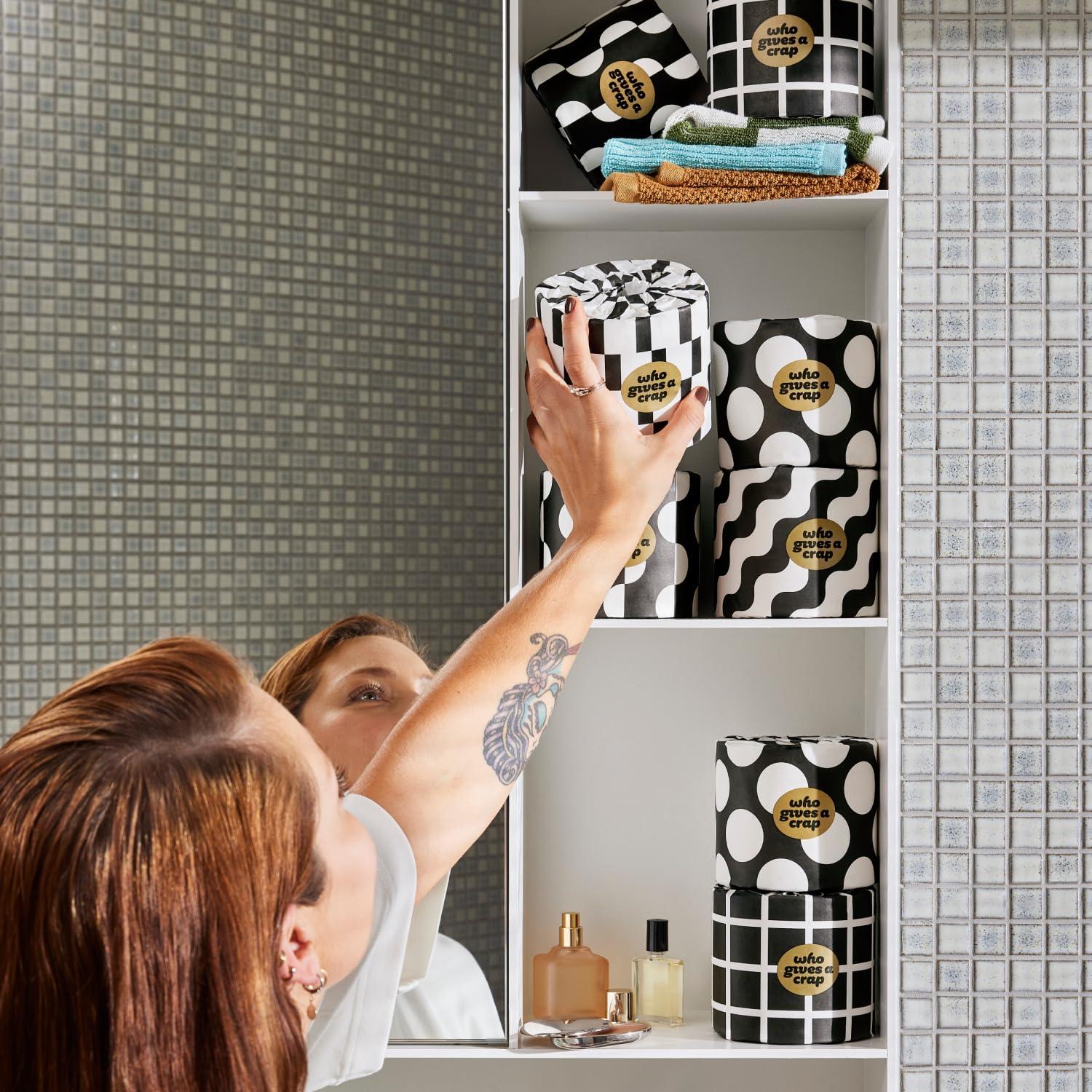 Who Gives A Crap Who Gives A Crap 100% Bamboo Toilet Paper, 48 Rolls, 3 Ply, 370 Sheets, Long, Strong & Soft Toilet Tissue, Sustainable, Biodegradable, Renewable, Tree Free Bathroom Tissue Bulk Toilet Paper