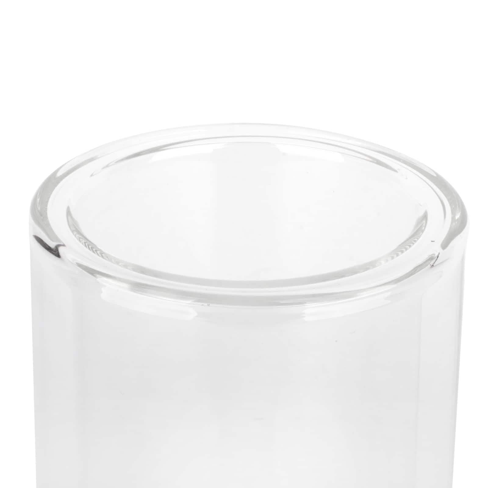Ashland 12 Pack: 6; Clear Glass Dual Cylinder Candle Holder by Ashland