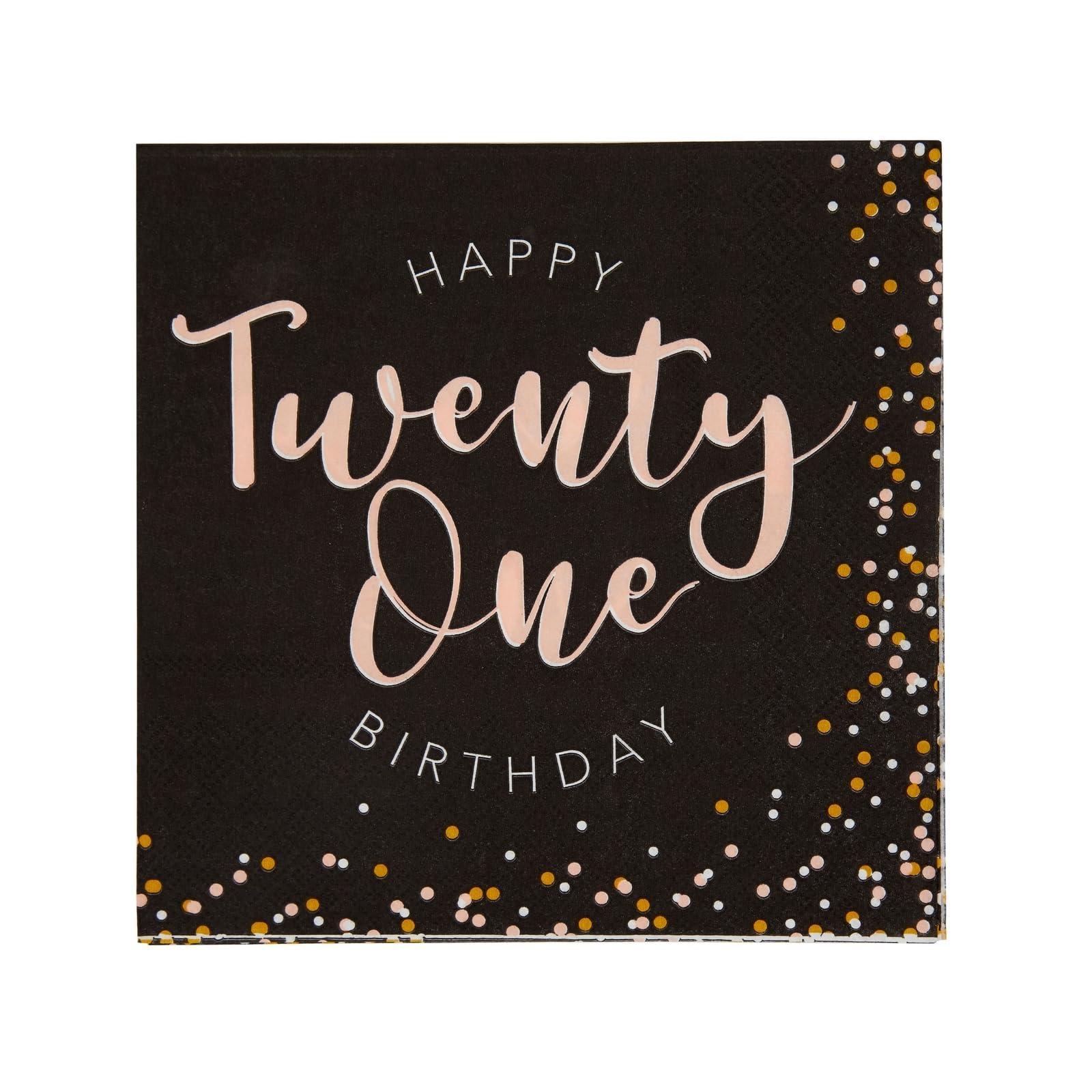 Sparkle and Bash 170 Piece 21st Birthday Party Supplies and Decorations Set for Girls, Includes Plates, Napkins, Tablecloth, Banner, Cups, and Cutlery (24 Guests)