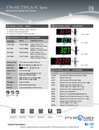 Pyramid Time Systems Simplex Compatible 4-Digit, Red LED 110V Digital Clock by Pyramid(41357G)