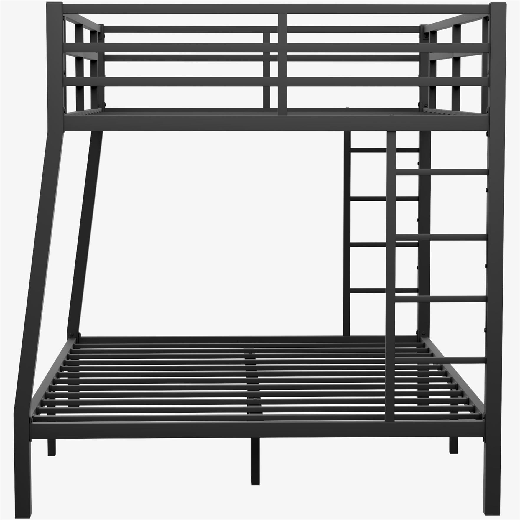 LEEKAF LEEKAF Stronger & Higher Quality Metal Bunk Bed Full XL Over Queen Size Bunkbed, Thicken Heavy Duty More Stable Steel Bunk Queen Bed with Enhanced Legs & Ladder (Faster Assembly) (Full XL Over Queen)
