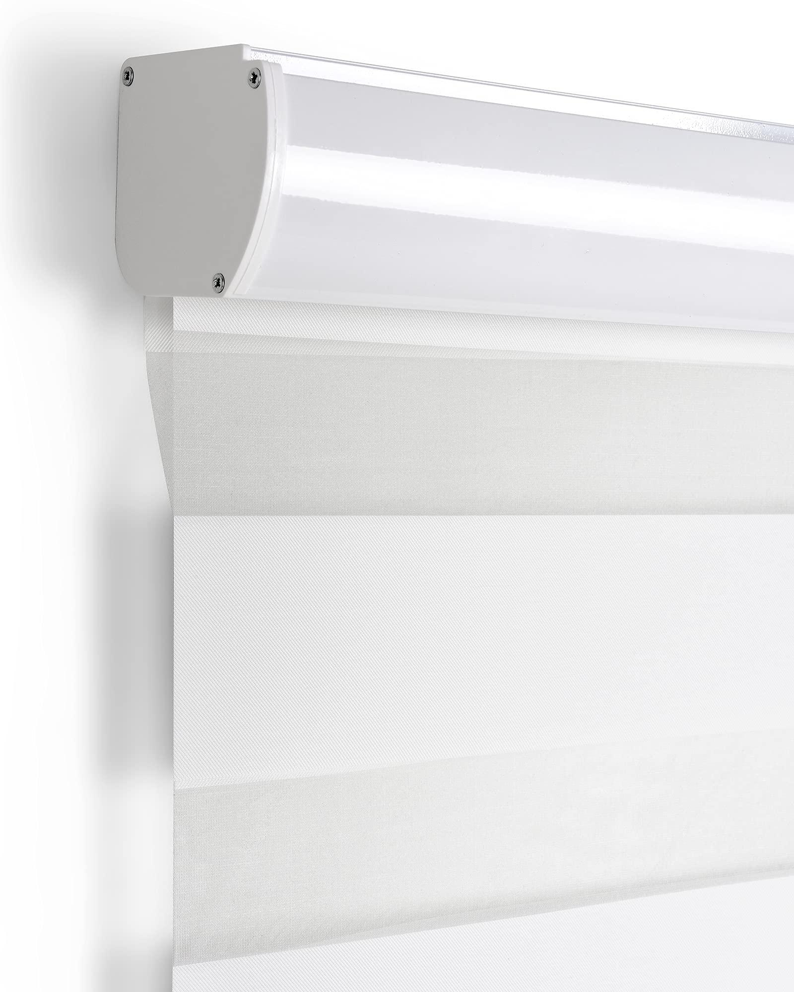 HomeLoft Basics Dual Layer Zebra Blinds for Windows | Light Filtering Roller Shades | Privacy Blinds 29 x 72 inches | Sheer Horizontal Shades | Custom Day/Night Drapes Corded Blinds for Pre Cut-to-Size Light Control