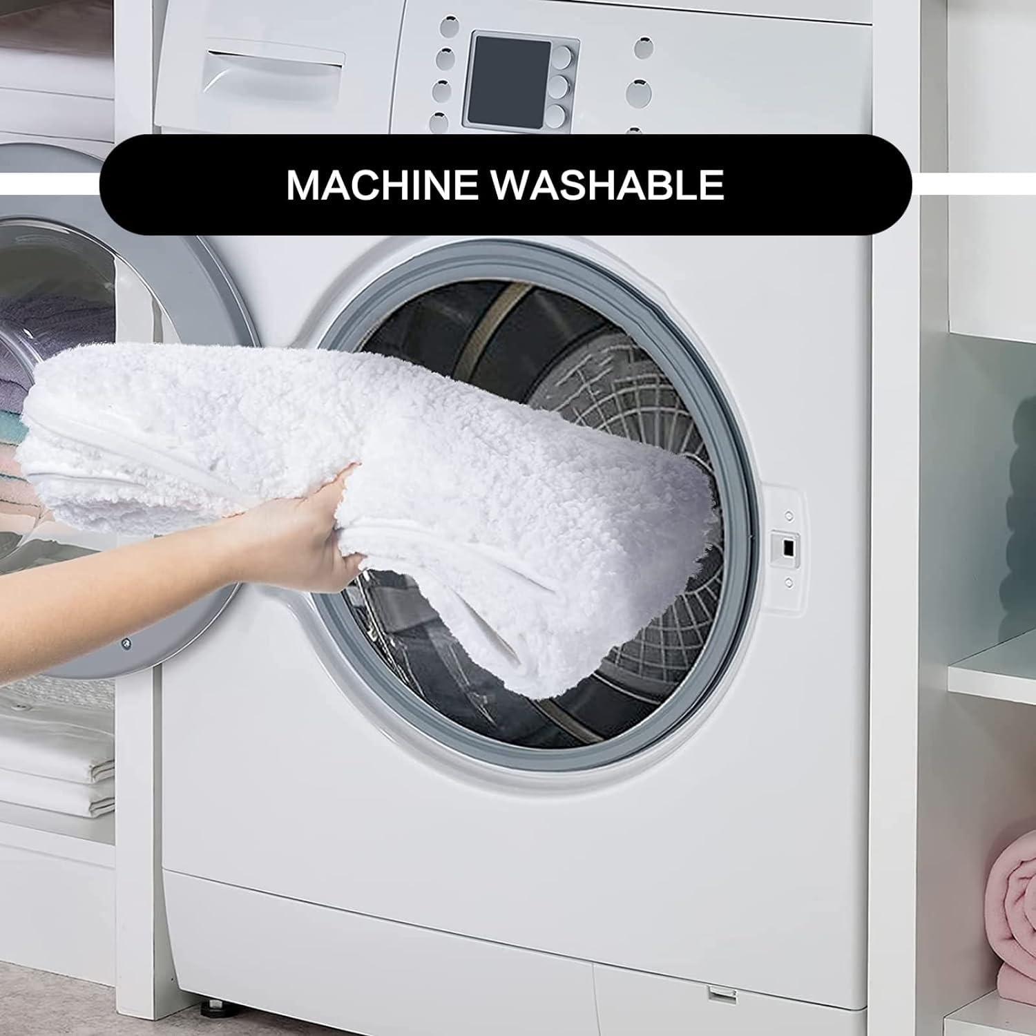 YLZBA Quadrant Curved Shower Mat White,Ultra Soft Microfiber Bathroom Carpet,Curved Bath Rug for Bathroom Microfibre Corner Shower Mats Non Slip,Washable Fanned Bath Tub Floor Carpet(45 * 100CM)