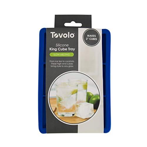 Tovolo Tovolo King Cube Ice Tray (Stratus Blue) - Large, & Reusable Silicone Molds for whiskey, Cocktails, Coffee, Bartender Accessories, & Smoothies / BPA-Free & Dishwasher-Safe
