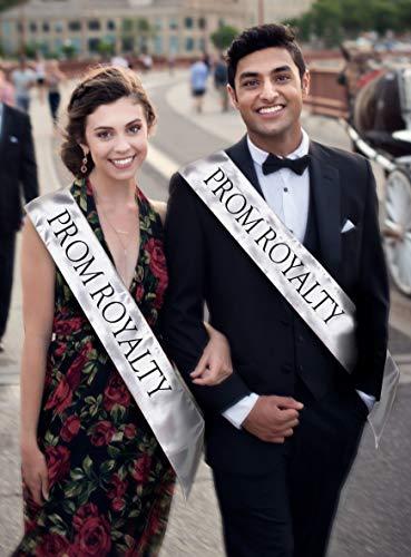 Anderson\'s Anderson\'s Prom Royalty Sashes, Silver with Black Imprint, Pack of 2, Prom Sashes for Prom Court, High School Dance, Party, Costume, Event
