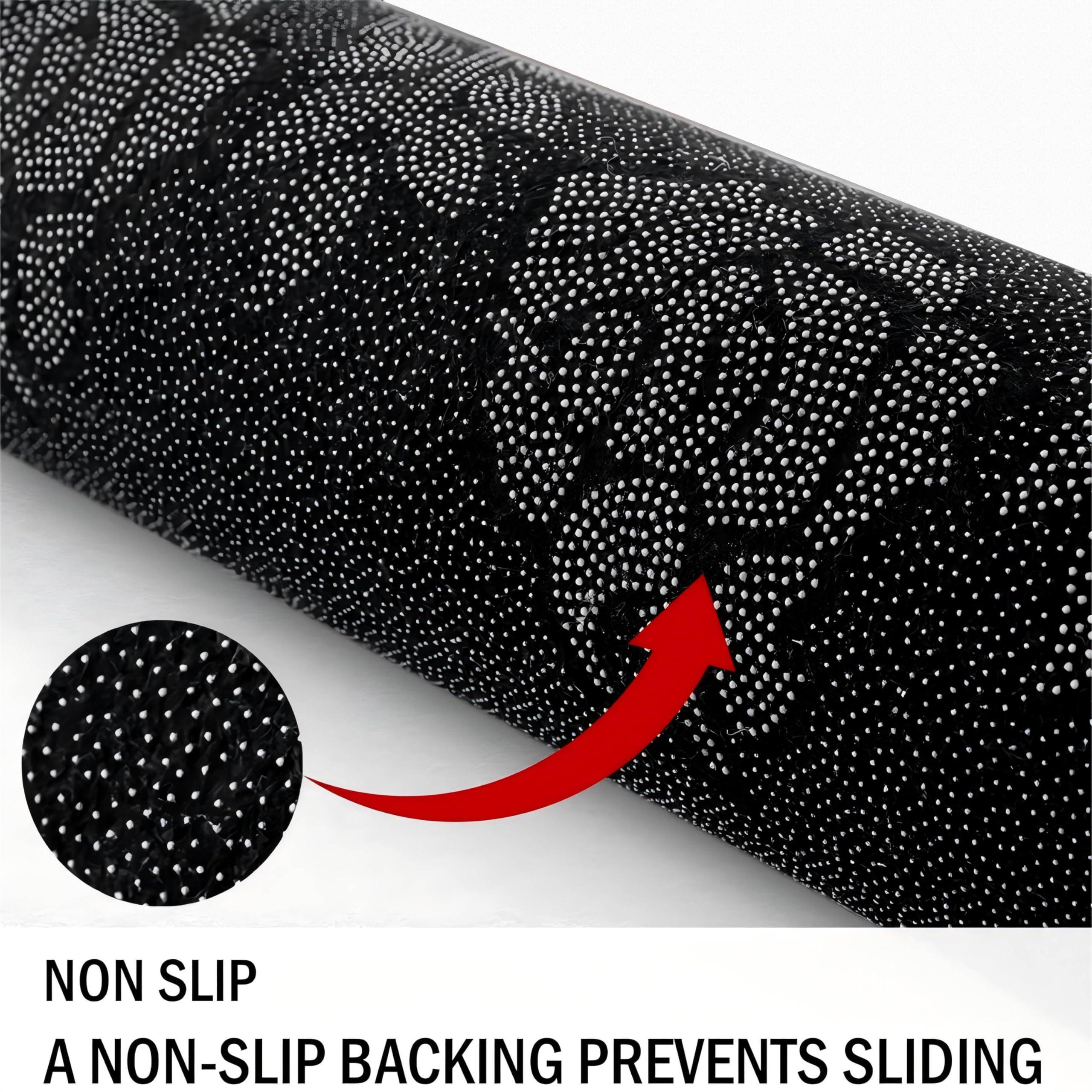 rugylsf rugylsf Emerald Green Marble Textured Area Rug - Non-Slip Washable Rug with Gold Border - Perfect for Bedroom, Dining Room, Office, and Kitchen Decor 3x5ft