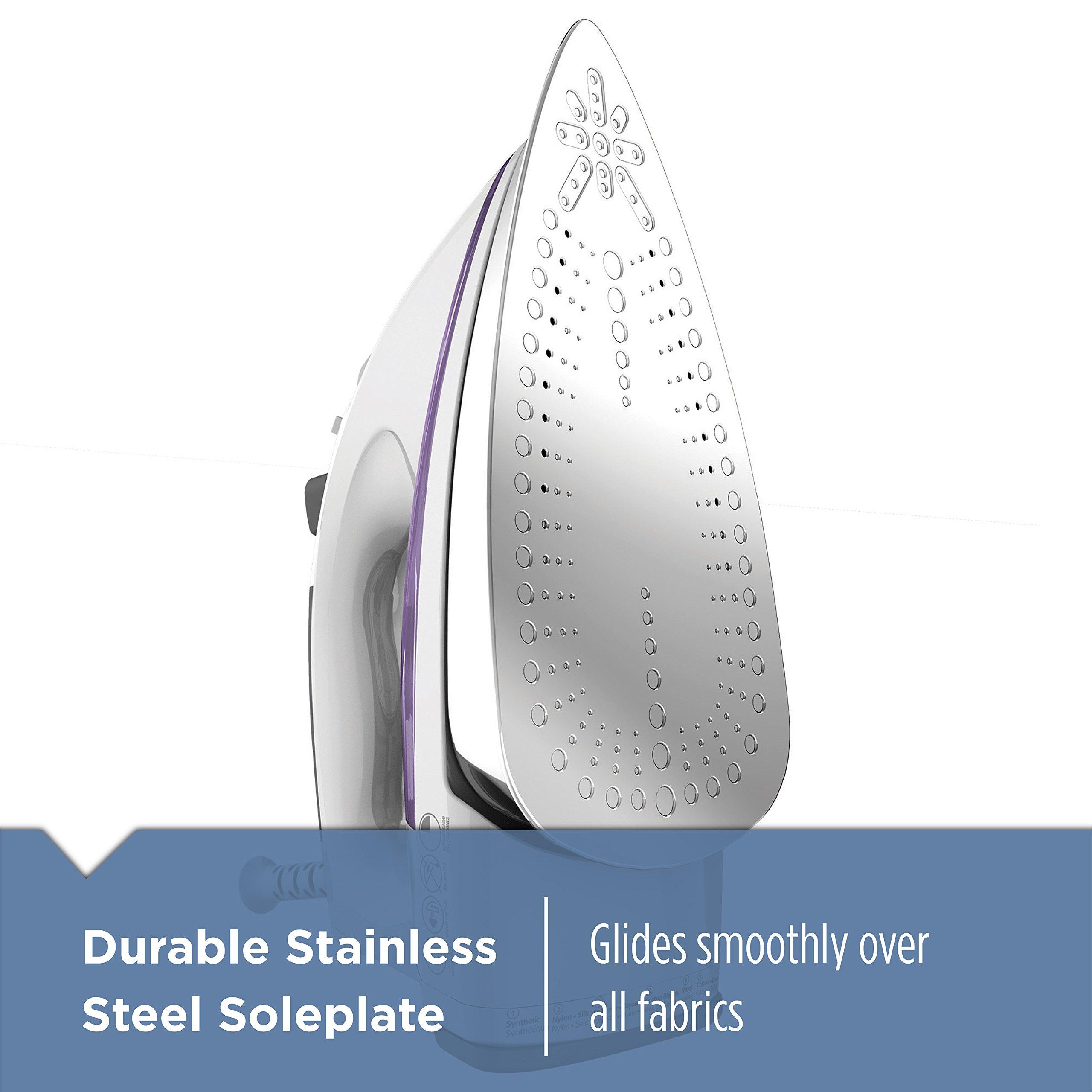 BLACK+DECKER BLACK+DECKER IR1350S Professional Steam Iron with Stainless Steel Soleplate and Extra-Long Cord, Purple