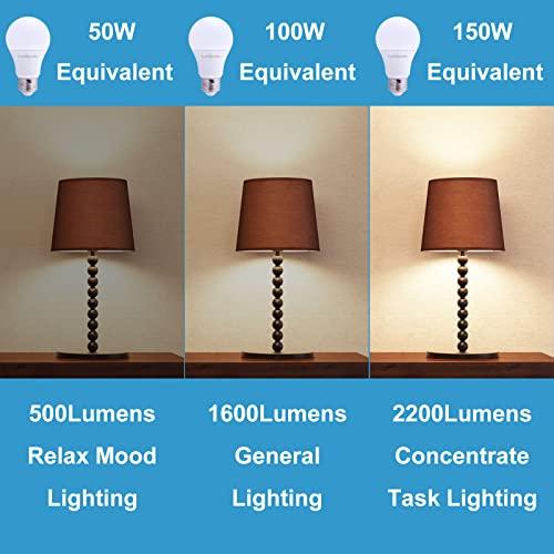 Scheinenda Scheinenda 3-Way Led Light Bulbs A21, 50 100 150 Watt Equivalent, Perfect for Reading, 3000K Warm White, Indoor Standard E26 Bulb, Energy Efficient 20 Watt, 2200 Lumens, 2 Pack