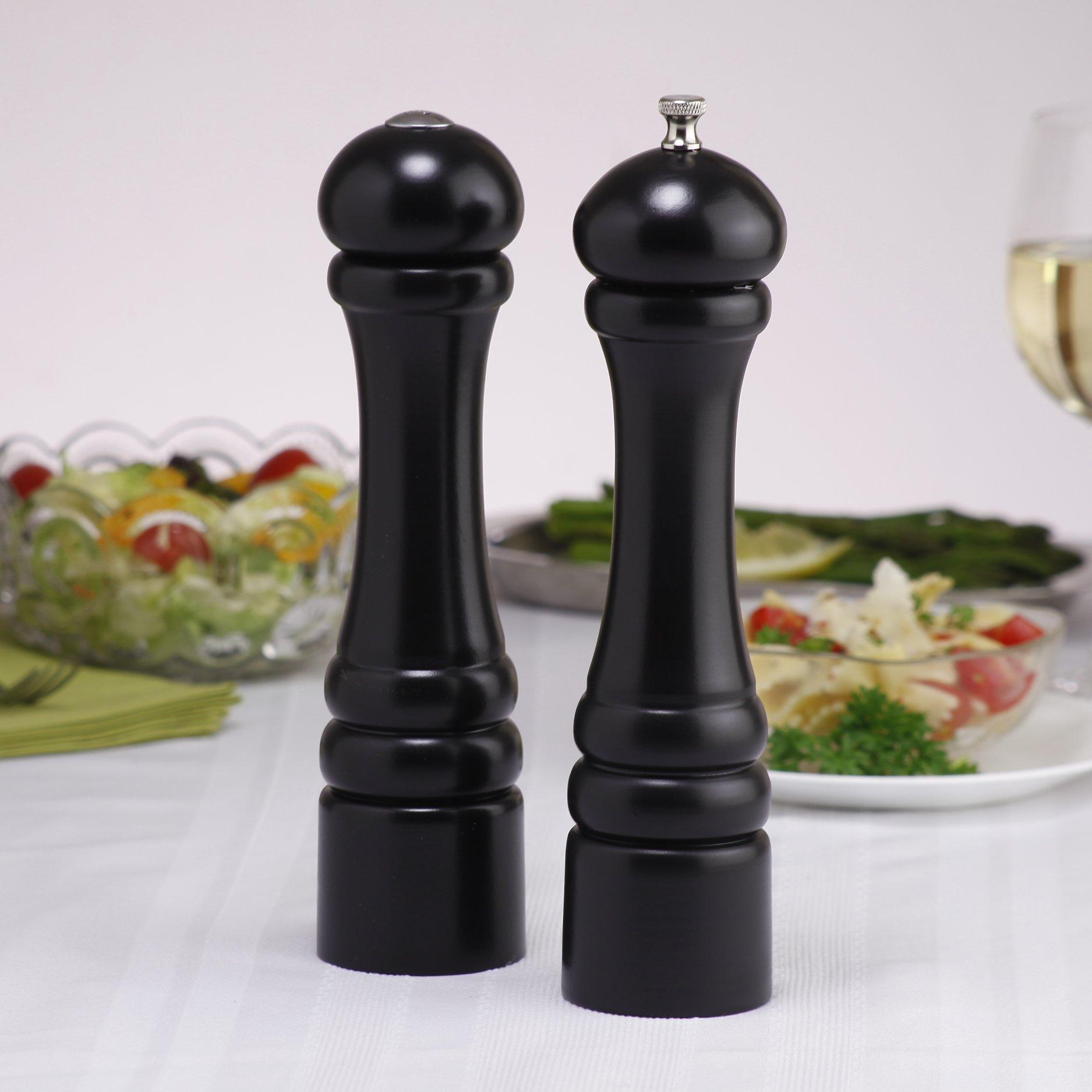 Chef Specialties Chef Specialties 10 Inch Imperial Pepper Mill and Salt Shaker Set - Ebony - Made in USA
