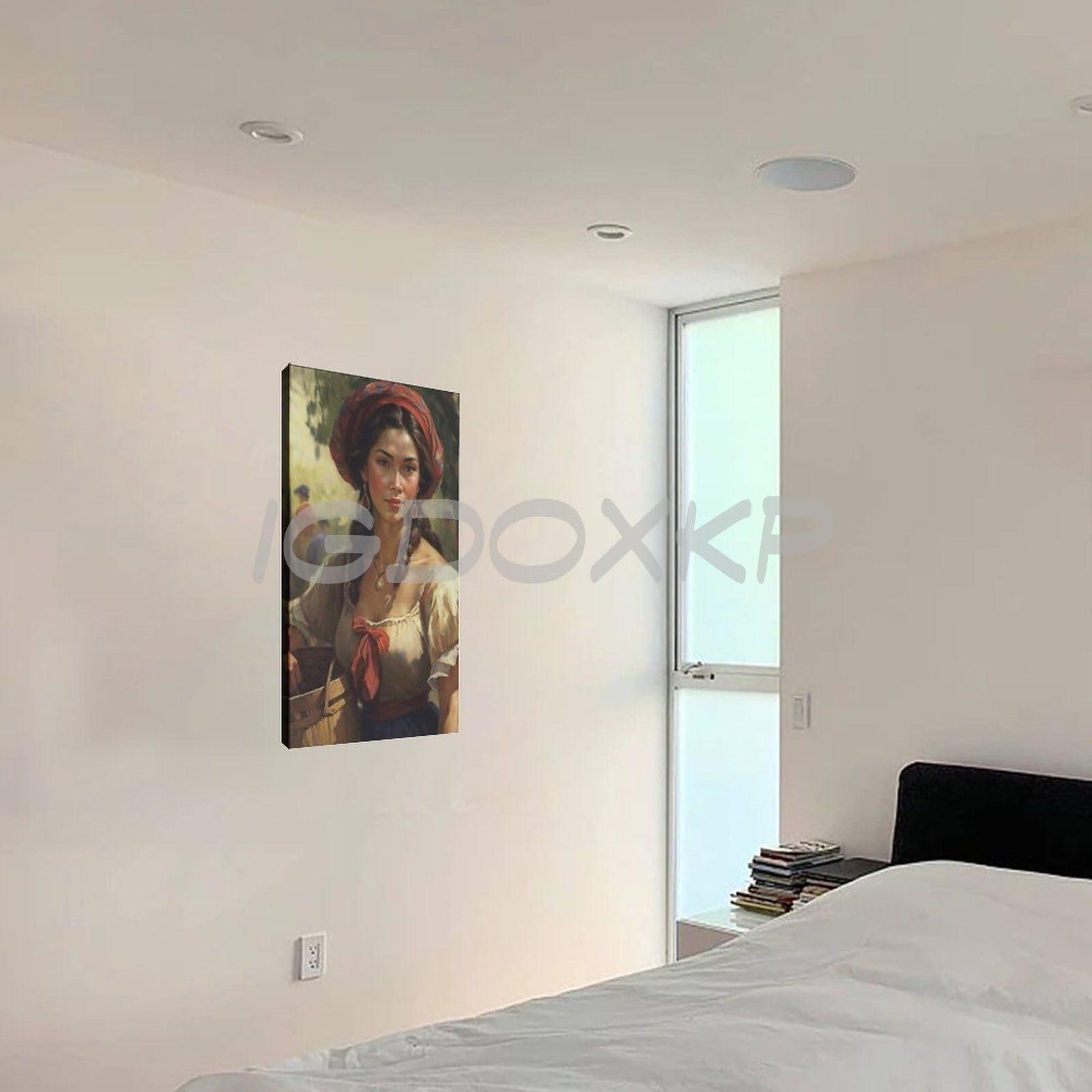 TOYOCC TOYOCC Artist Fernando Amorsolo Nicknamed The Great Old Man of Filipino Art Painting Rural Spring Landscape Canvas Poster Bedroom Decor Office Room Decor Gift Frame-style 16x24inch(40x60cm)