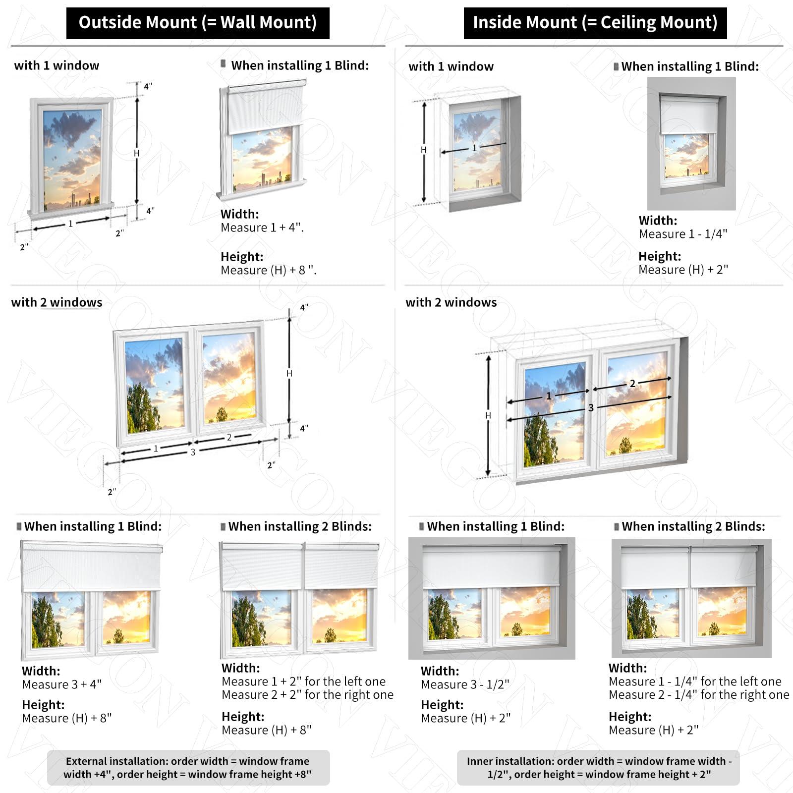 Viegon Blackout Blinds for Windows Roller Blinds with Thermal Insulated & Anti-UV 100% Black Out Window Blinds for Bedroom, Easy to Install & Cordless[White,30" Customize]