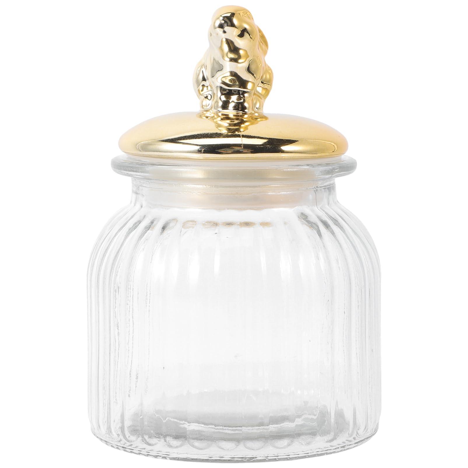 PRETYZOOM PRETYZOOM Rabbit Ear Glass Jar Glass Food Canister Glass Bunny Canister Loose Tea Container Candy Jar Candy Holder Containers with Lids Decor Treat Jar With Cover Ceramics Toothpick Jar