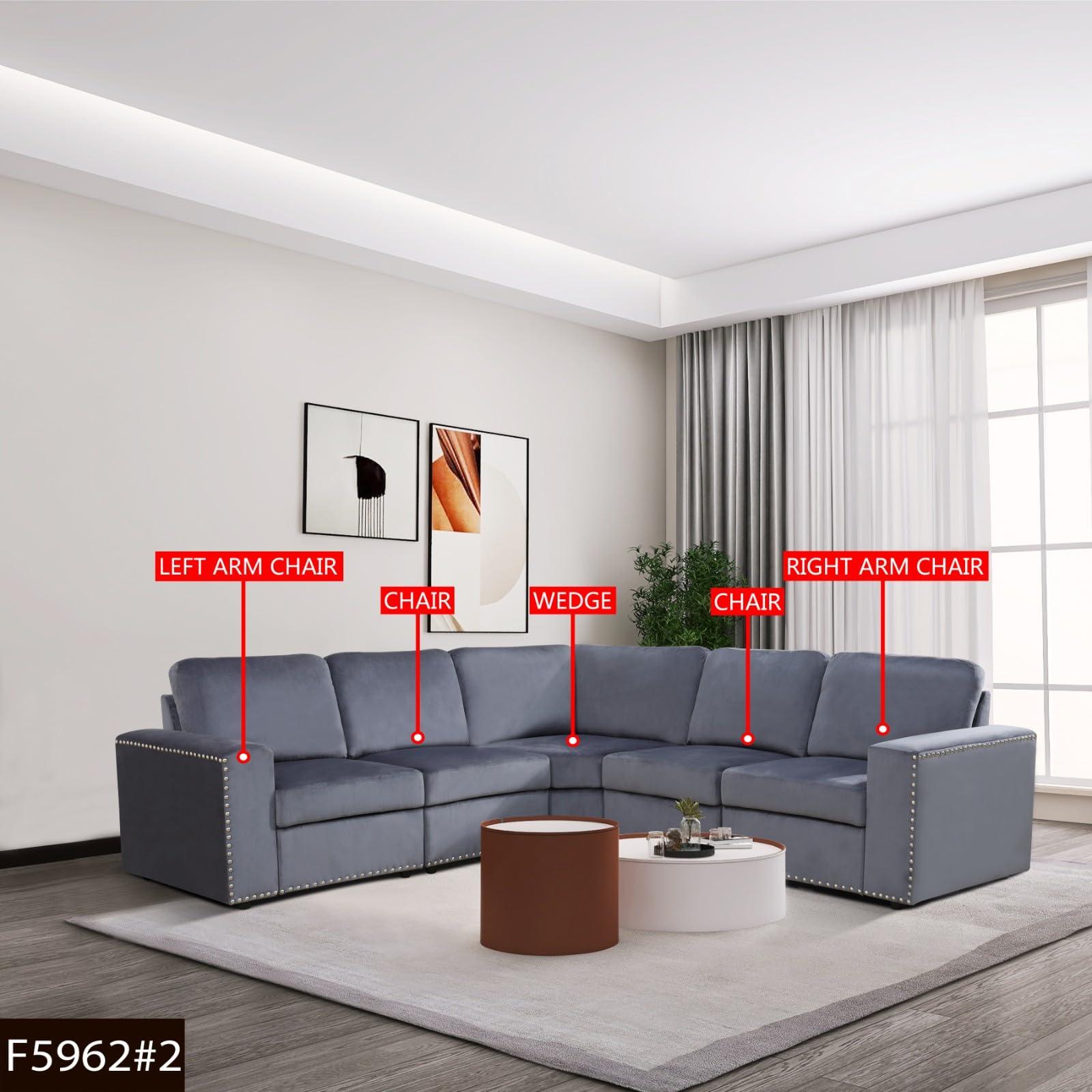 LGQLJPLQQ LGQLJPLQQ Dark Grey Microfiber 3-Piece Living Room Sofa Set F5962 for Living Room/House/Bedroom/Office/Apartment(Grey,LAC+RAC+O)