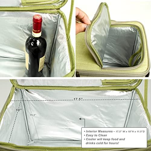 Picnic at Ascot Picnic at Ascot- Original Insulated Picnic Cooler on Wheels with Service for 4- Designed & Assembled in the USA