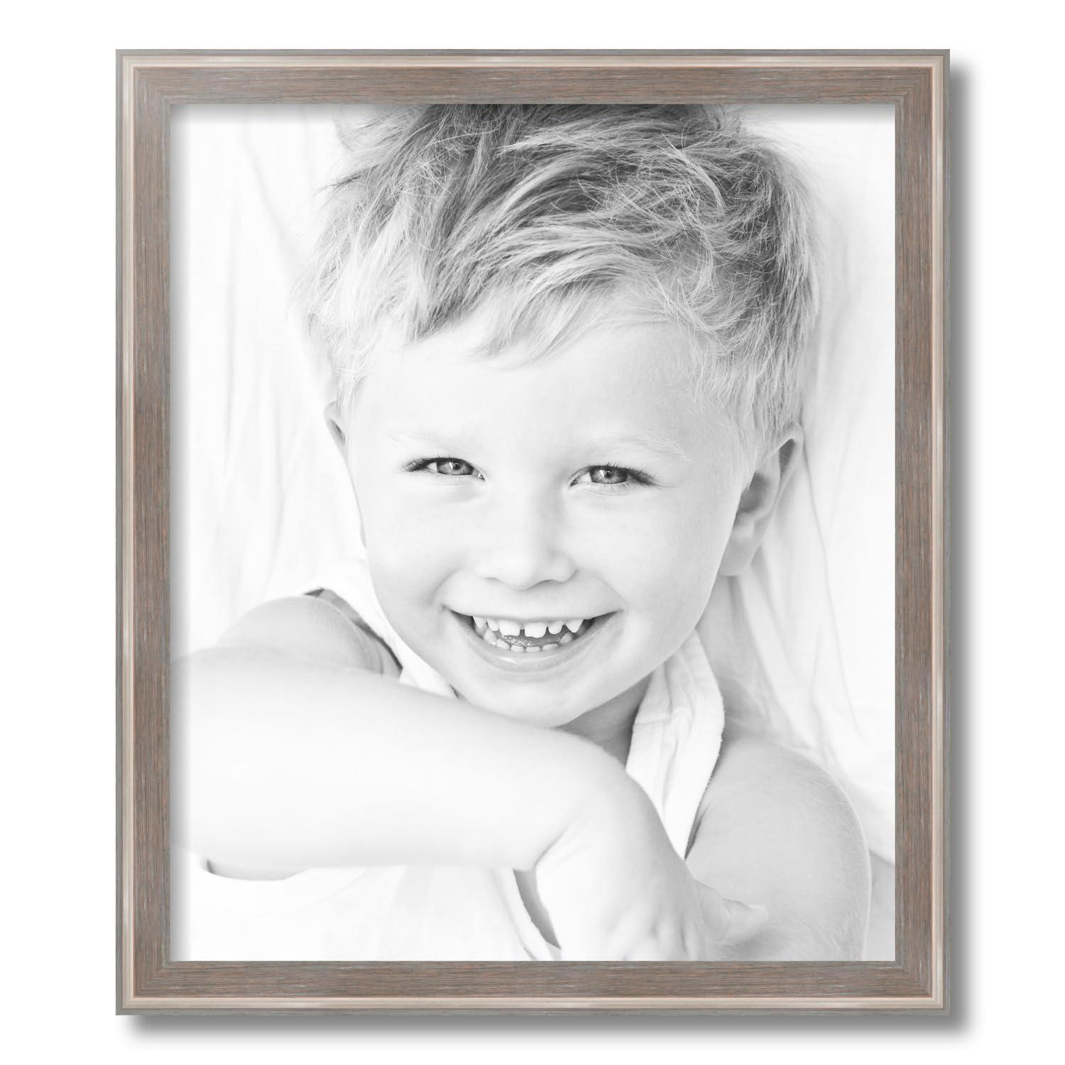 ArtToFrames ArtToFrames 17x20 Inch Gray Picture Frame, This 1.25 Inch Custom Wood Poster Frame is Contrast Light Grey - Comes with Economy Acrylic and Corrugated Backing (2WOMD11215-17x20)