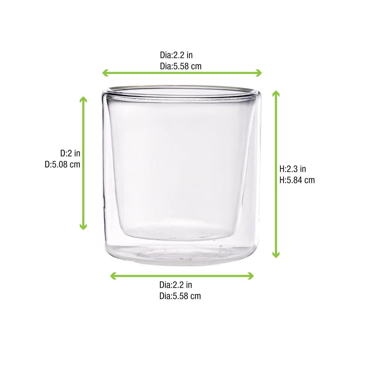 PacknWood PacknWood 210VBOBALI Double Wall Short Mini Glass - 2oz D:2.2in H:2.3in - 48 pcs