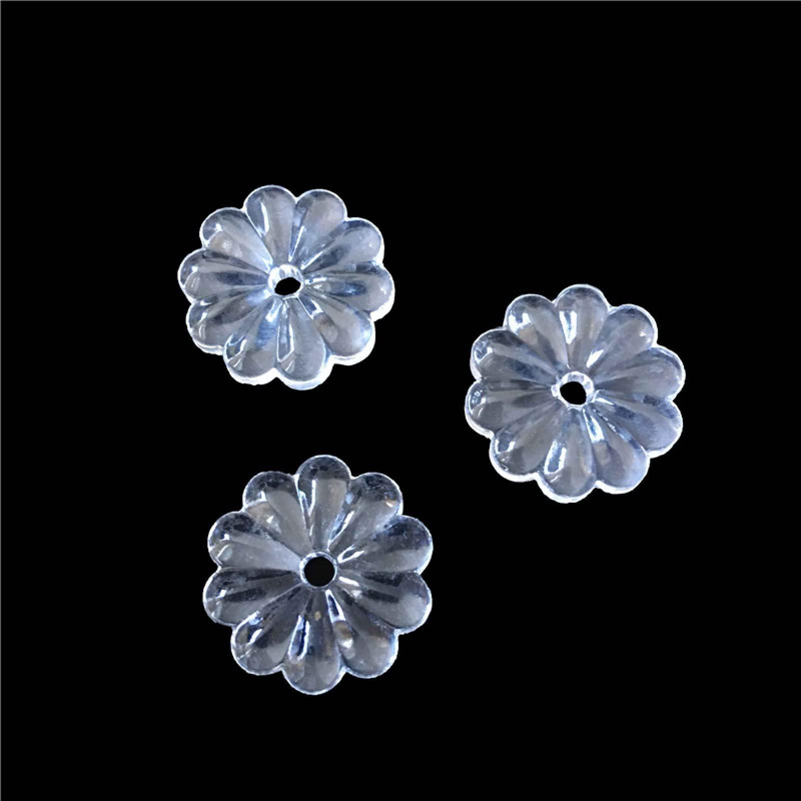 MYMEO All Sizes Clear Crystal Rosettle Beads Chrysanthemum Shape Glass Chandelier Parts for Curtain DIY Decoration,20mm 200pcs