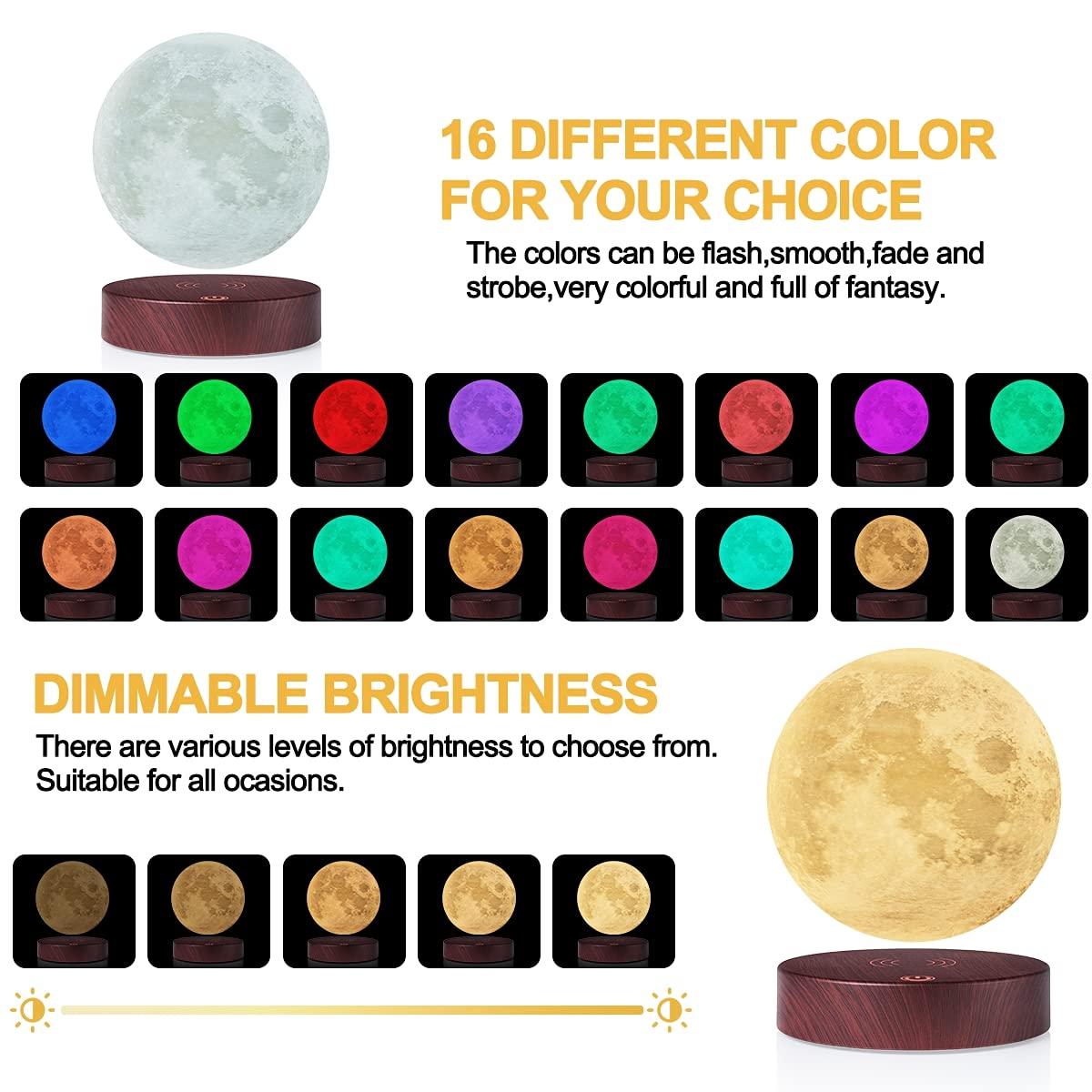 VGAzer VGAzer Levitating Moon Lamp -3D Floating Night Lamp with Remote Control 16 Colors Night Light,Christmas Gift for Baby, Children, Girls, Boys