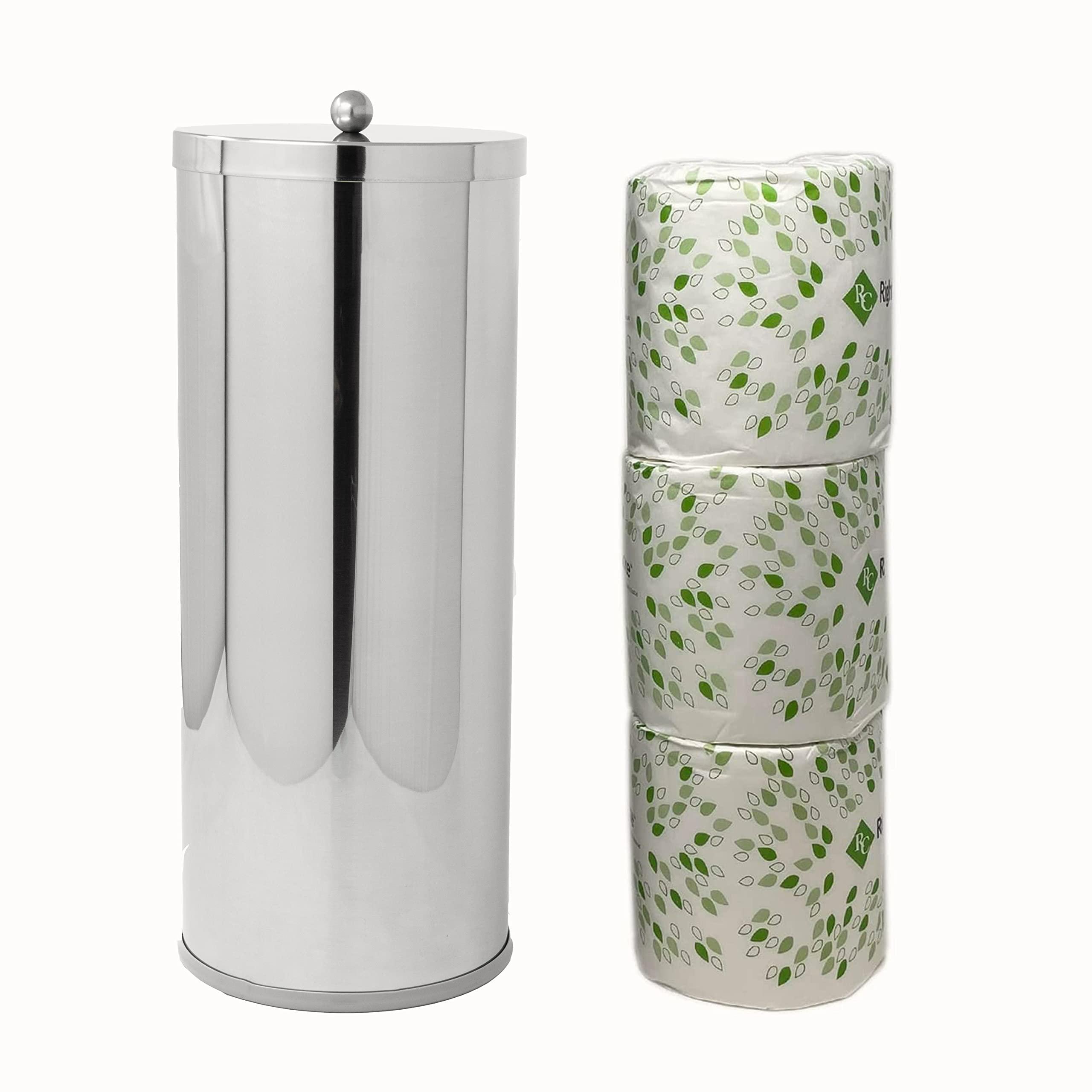 Huji [2023 Upgraded Version] HUJI Rust Resistant Stainless Steel Toilet Paper Roll Canister Holder w/Removable Base for Bathroom Storage (1 Pack, Toilet Paper Canister)