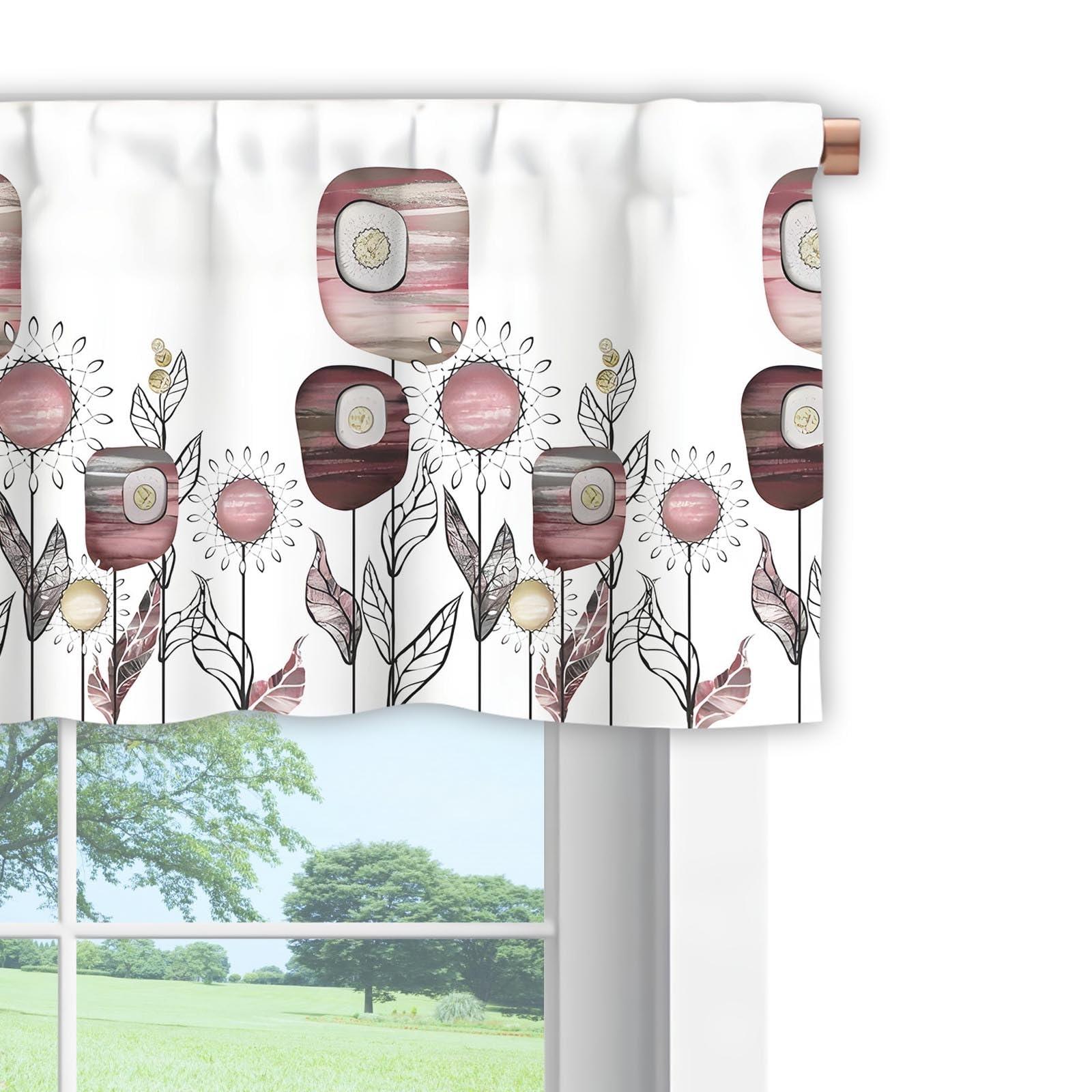 PADG PADG Cafe Curtain (Half Window Curtain), Small Kitchen Curtain, Short Curtain for Small Window (Small : 175 * 45cm)
