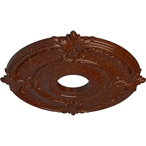 Ekena Millwork Ekena Millwork CM18ATBMC Attica Ceiling Medallion, 18\"OD x 4\"ID x 5/8\"P (Fits Canopies up to 5\"), Hand-Painted Burnished Mahogany Crackle