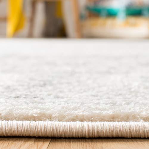 Safavieh SAFAVIEH Tulum Collection Area Rug - 8\' x 10\', Ivory & Grey, Moroccan Boho Distressed Design, Non-Shedding & Easy Care, Ideal for High Traffic Areas in Living Room, Bedroom (TUL271A)