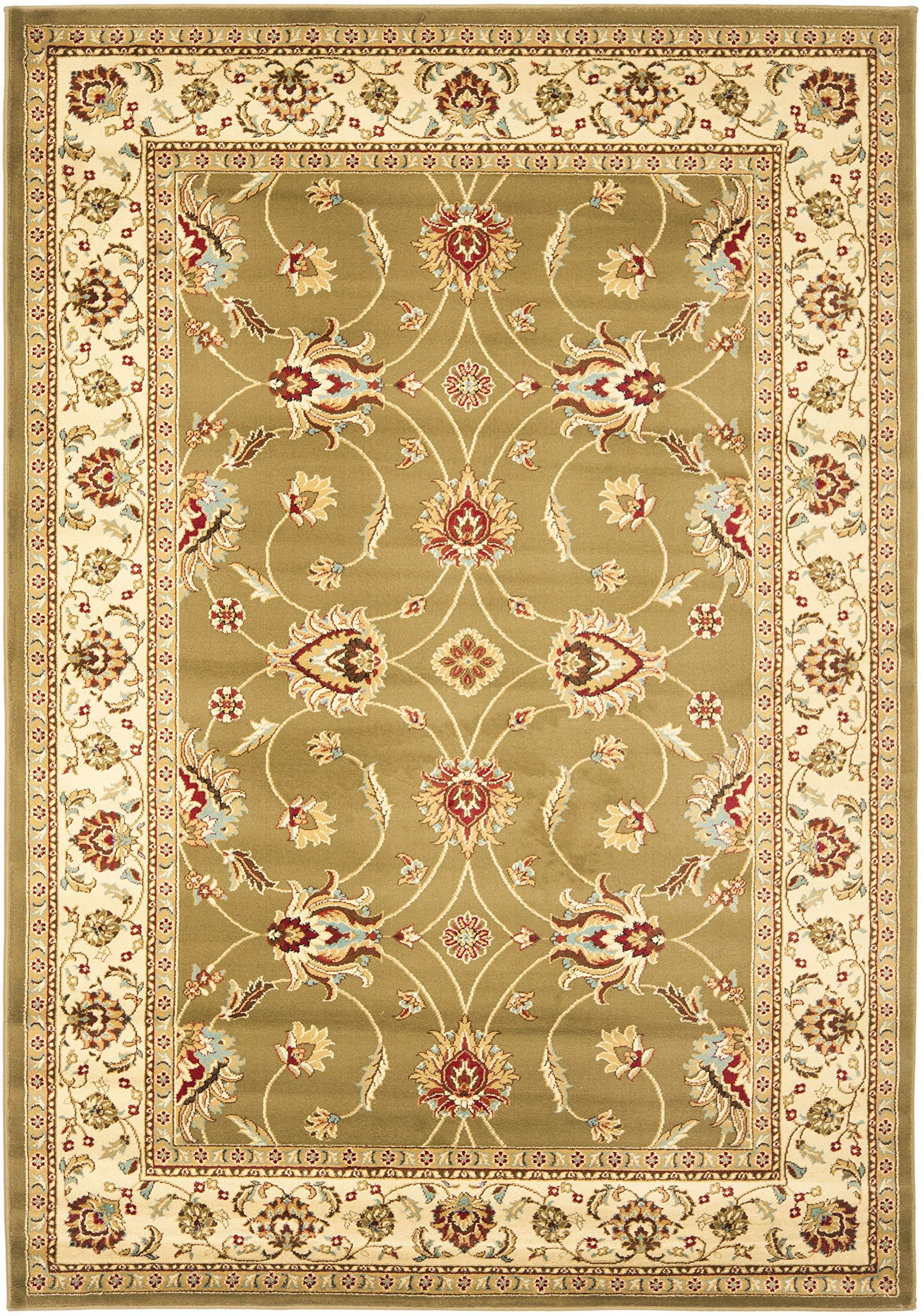 Safavieh SAFAVIEH Lyndhurst Collection Area Rug - 5'3" x 7'6", Green & Ivory, Traditional Oriental Design, Non-Shedding & Easy Care, Ideal for High Traffic Areas in Living Room, Bedroom (LNH553-5212)