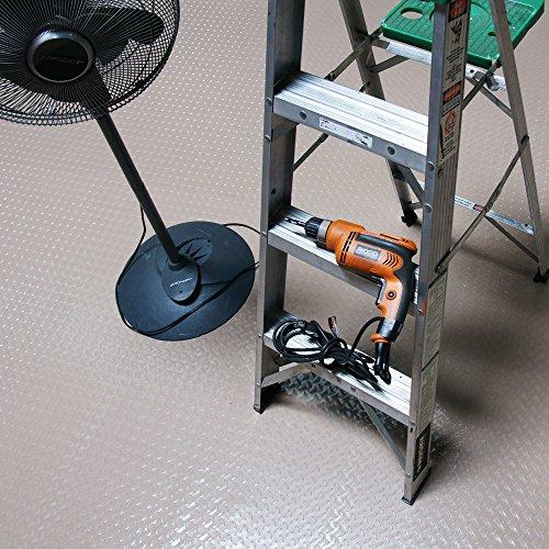 Rubber-Cal Rubber-Cal Diamond Plate Metallic PVC Flooring, Beige, 2.5mm x 4' x 5' (03-W266-BG-05)