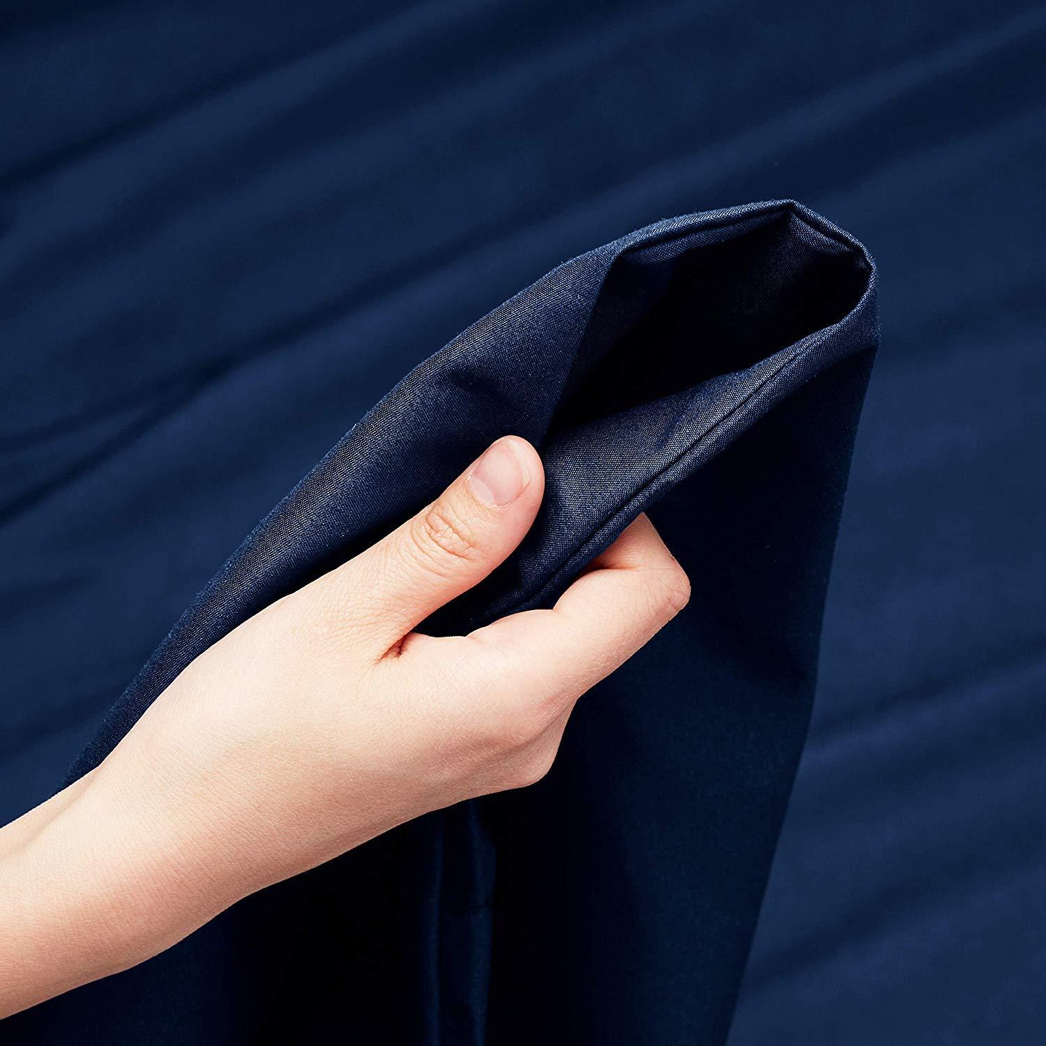 Splitsvilla Split California King Sheet Set Navy Blue- 5 Piece Set- 800 Thread Count 100% Egyptian Cotton Fits Upto 18 Deep Pocket (Split California King, Navy Blue)