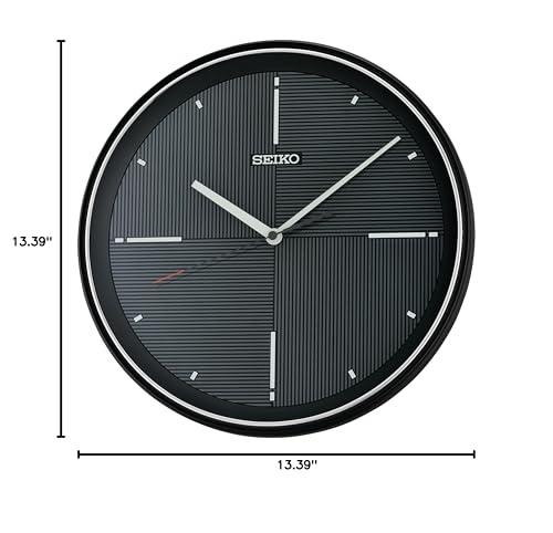 SEIKO SEIKO Felix Non Ticking Wall Clock, Black, 13 Inch